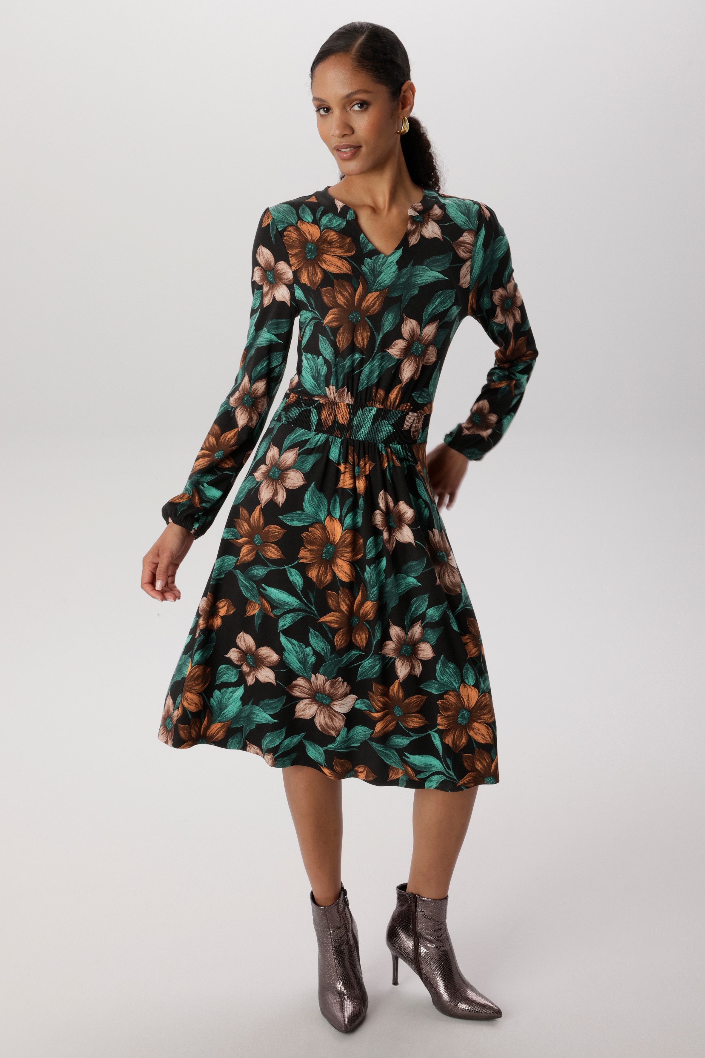 Aniston SELECTED Jerseykleid mit dekorativen V-Ausschnitt - NEUE KOLLEKTION