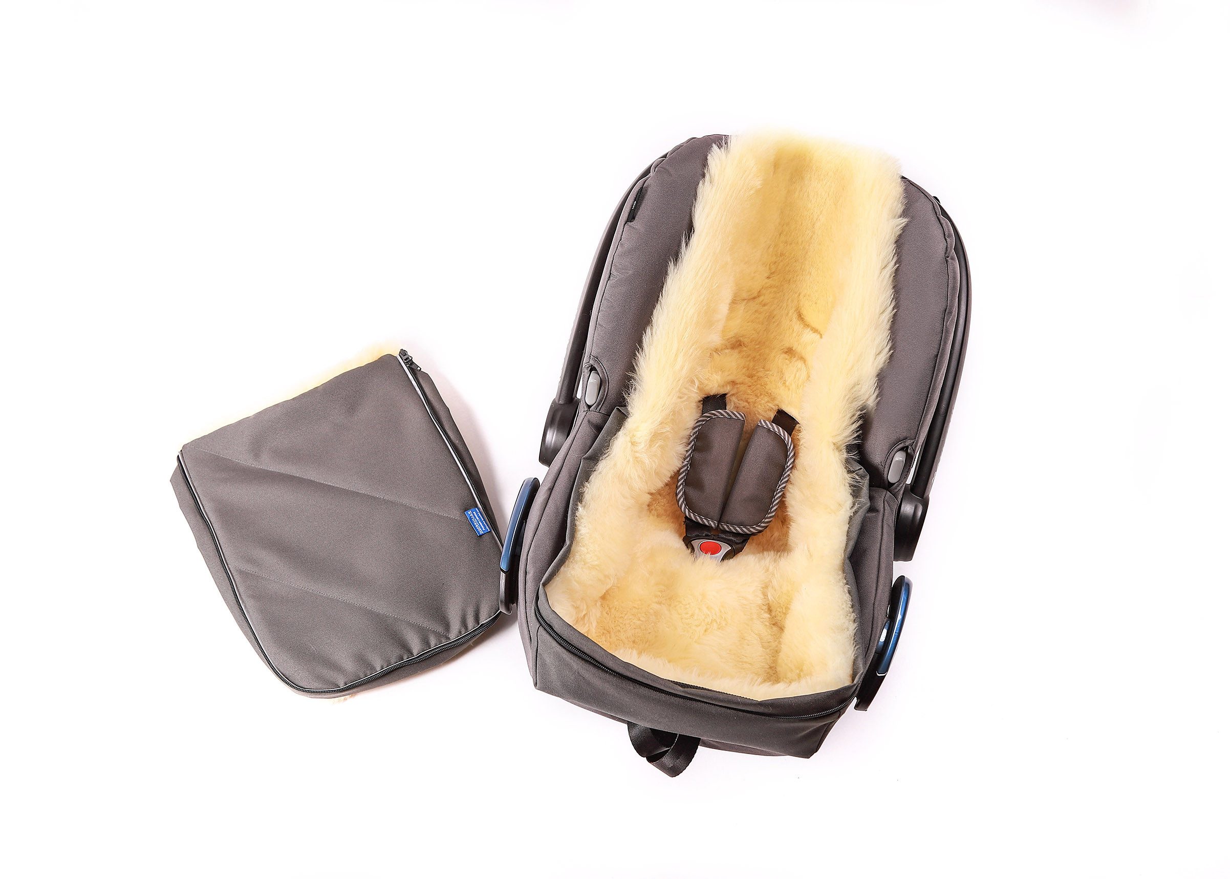 Hofbrucker seit 1948 Fußsack Lammfell Fußsack Maxi für Babyschale, Baby Winter Fußsack mit echtem Lammfell wind- und wasserabweisend