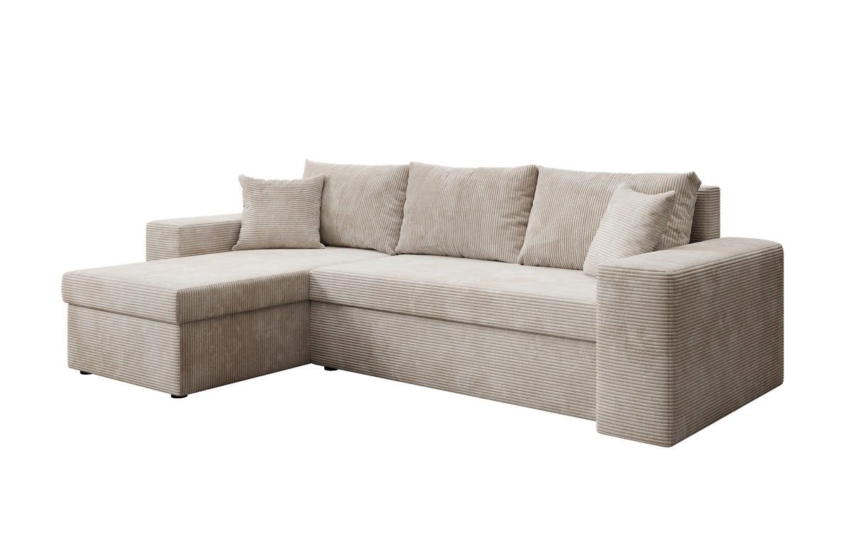 Luxusbetten24 Schlafsofa Designer Sofa Denver in Cord, mit Stauraum und Schlaffunktion
