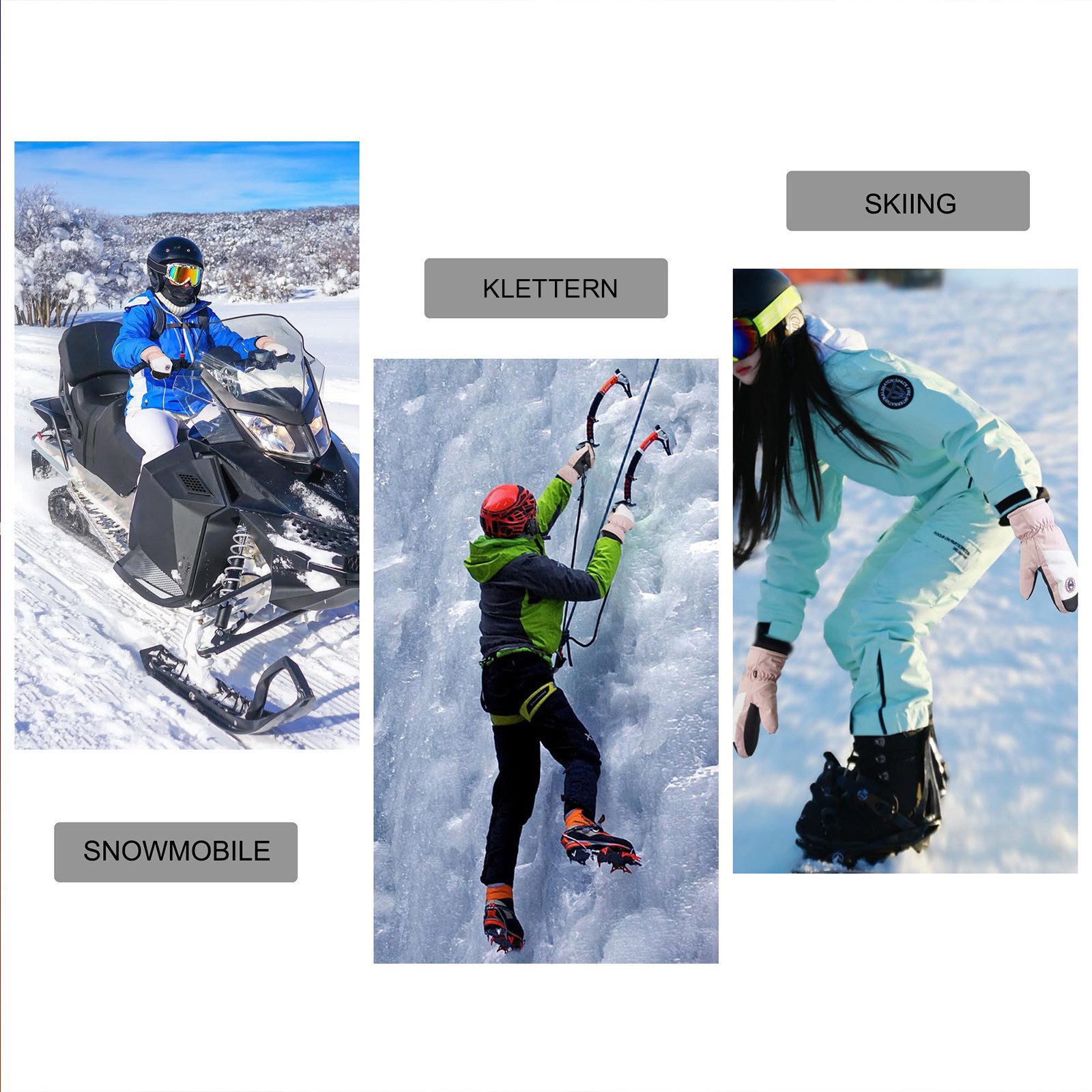 BTTO Hsch. Skihandschuhe Warm Winterhandschuhe,Wasserdichte Thermohandschuhe für Frauen Winddicht Thermische Handschuhe,für Skifahren Laufen Fahrrad