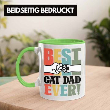 Trendation Tasse Geschenk für besten Katzenvater: "Best Cat Dad Ever" Tasse Vatertag