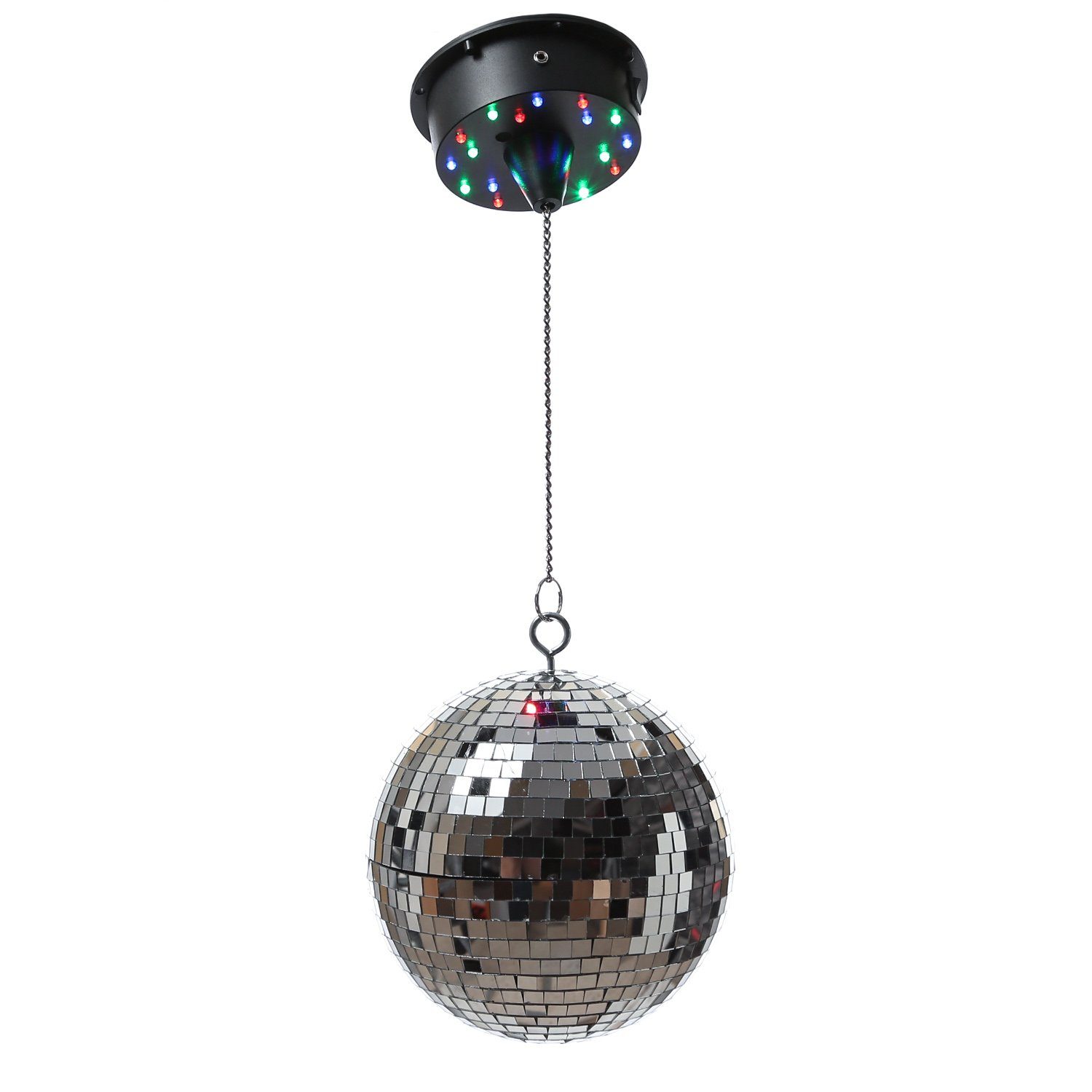 SATISFIRE Discolicht Spiegelkugel Motor bunte LED für Discokugel bis 20cm Batteriebetrieb – Bild 4 von 5
