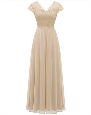 AFAZ New Trading UG Abendkleid Damen Elegant Maxi Lang Abendkleid V-Ausschnitt Hochzeit