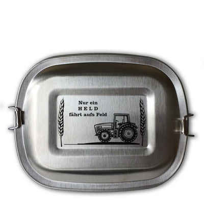 Lasernauten Lunchbox Lunchbox Edelstahl Brotdose mit Gravur Traktor Trecker Landwirt, Mittlere Dose (ca. 800ml)