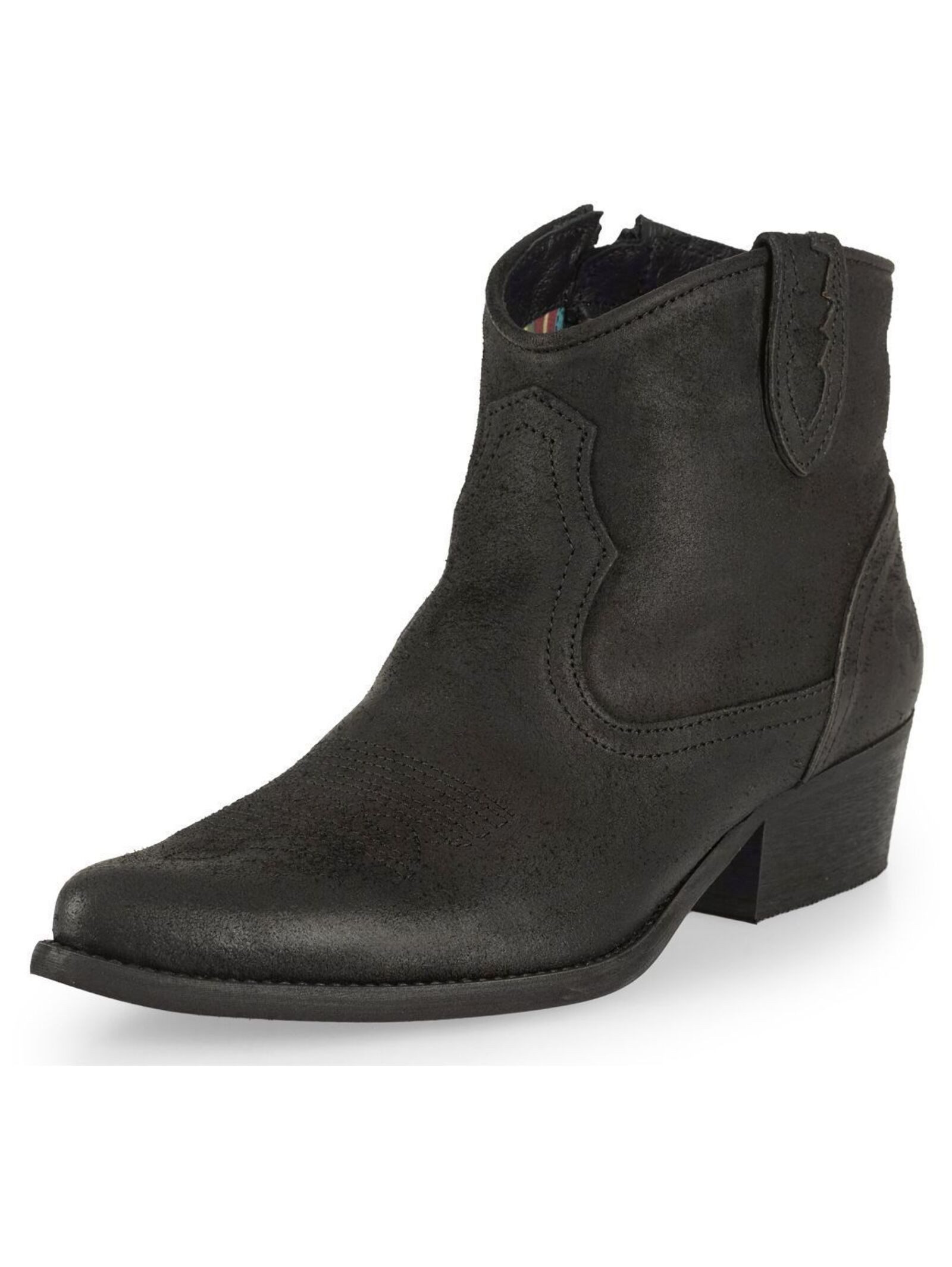 Felmini Stiefelette Veloursleder Cowboy Stiefelette günstig online kaufen