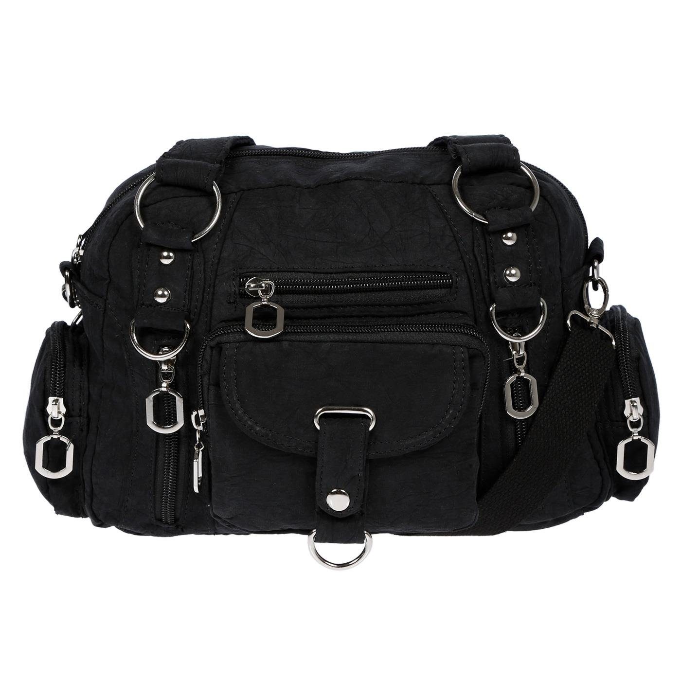 Christian Wippermann Henkeltasche Damenhandtasche Schultertasche Tasche Umhängetasche (1-tlg), Canvas Shopper Crossover Bag
