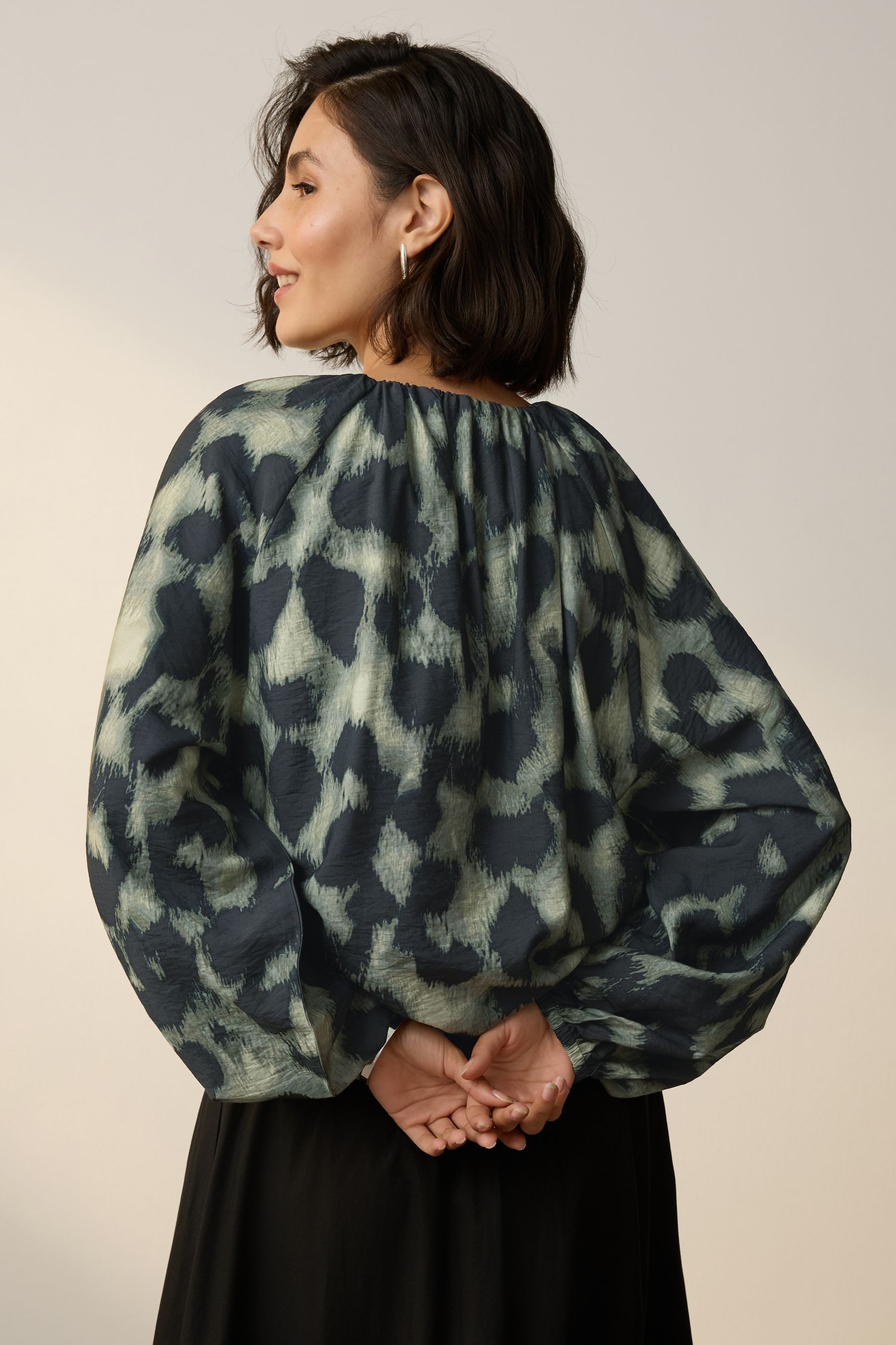 Next Langarmbluse Langärmeliges Top mit Ballonsaum, günstig online kaufen