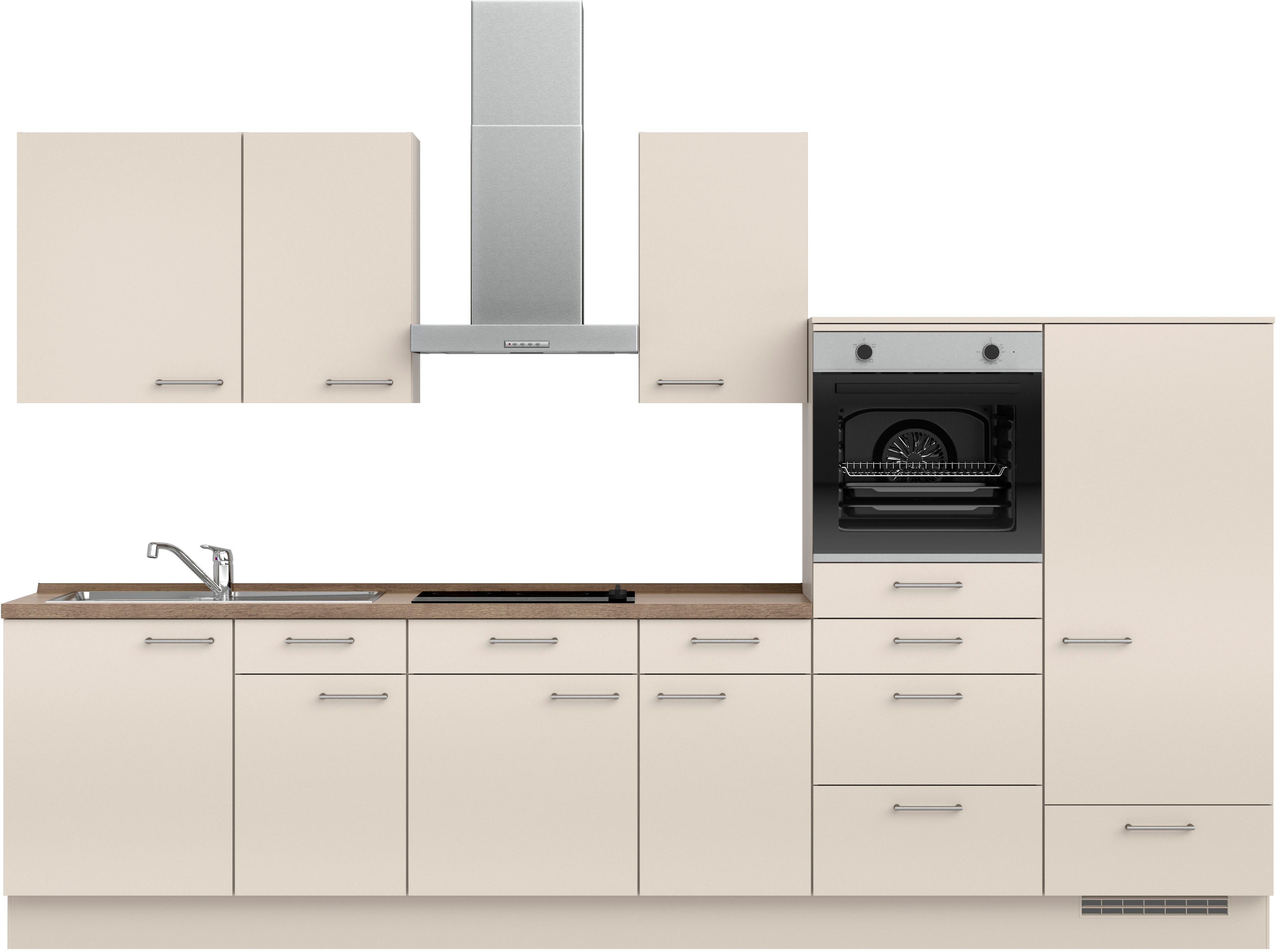 nobilia® Кухніzeile "Laser I", Ausrichtung wählbar, Breite 330 cm, vormontiert, wahlw. mit unterschiedlichen E-Geräten-Sets