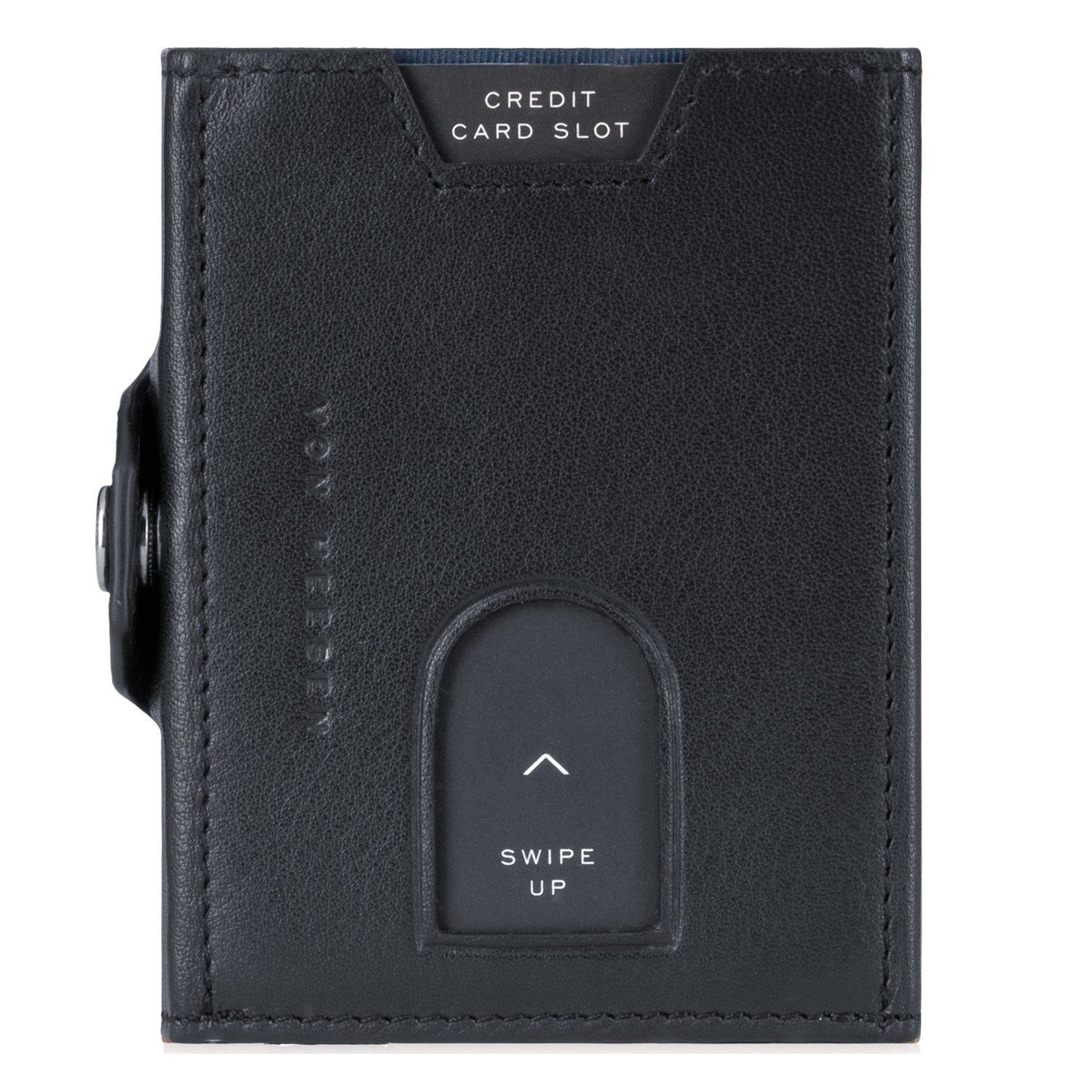 Schwarz Slim inkl. mit Whizz Kartenfächer, VON Wallet Geldbeutel 6 RFID-Schutz Portemonnaie Geschenkbox HEESEN & Wallet Geldbörse