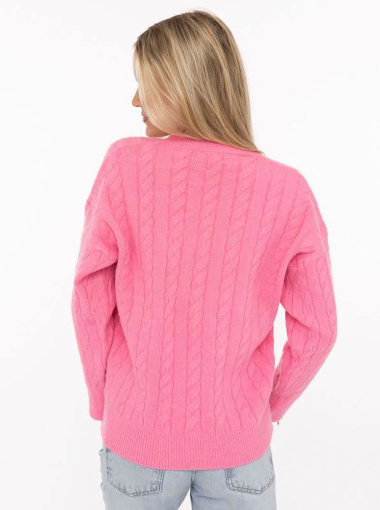 Zwillingsherz Strickpullover "Zopfstrick" Rundhalsausschnitt, Zopfstrick, L günstig online kaufen