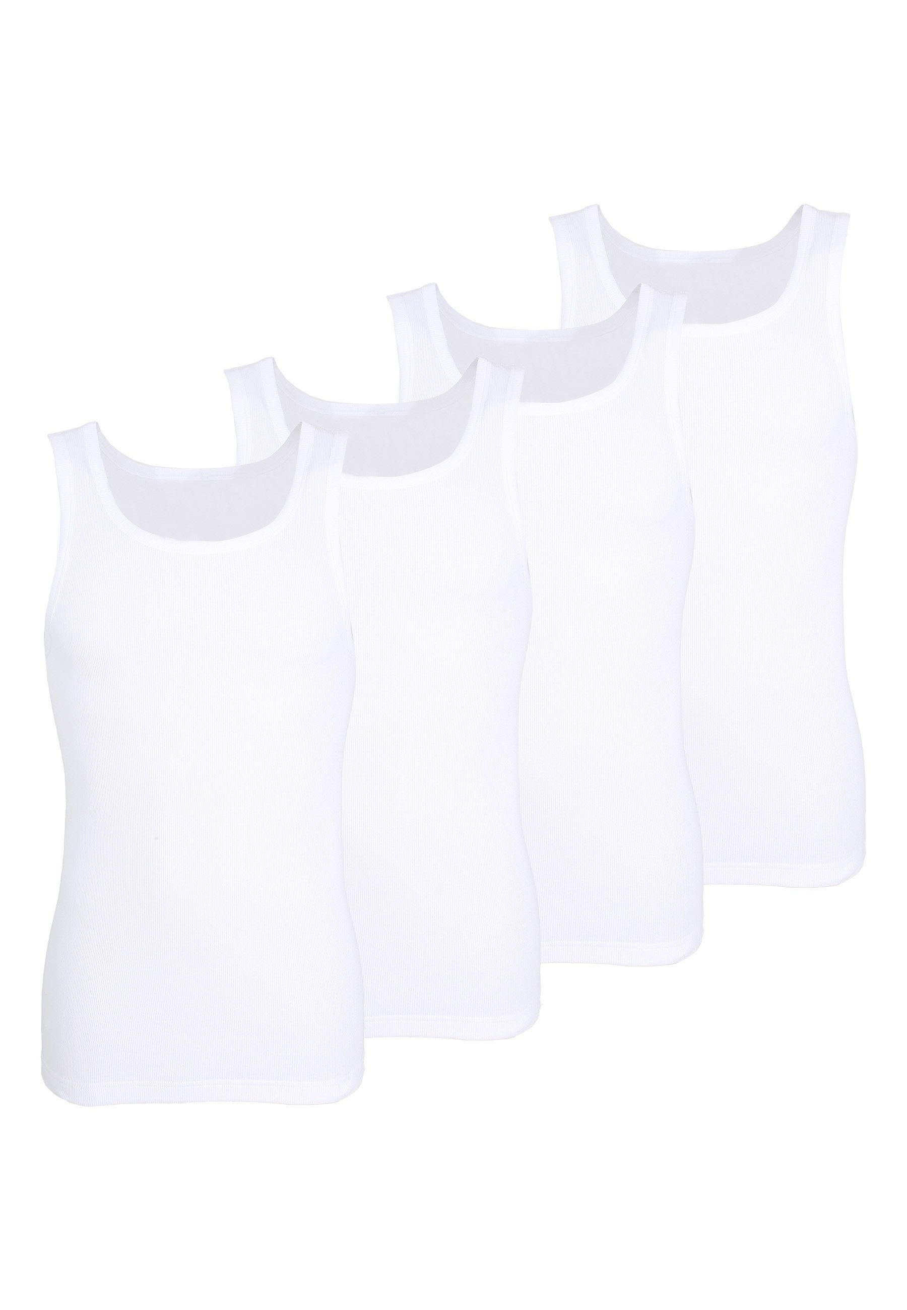 TOM TAILOR Unterhemd TOM TAILOR Tank-Top Herren (4-St) weiß-hell-uni uni weiß Pack 4er