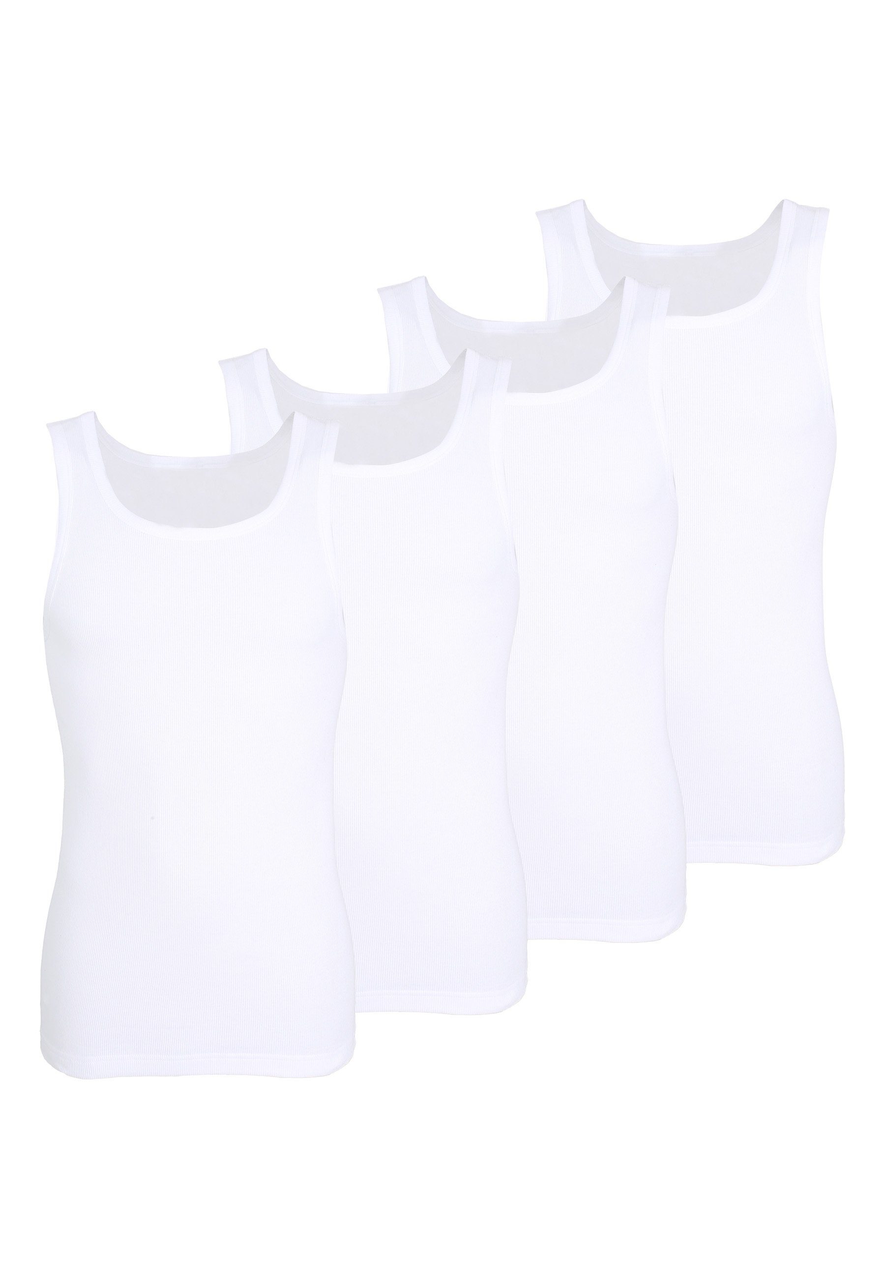 TOM TAILOR Unterhemd TOM TAILOR Herren Tank-Top weiß uni 4er Pack (4-St) günstig online kaufen