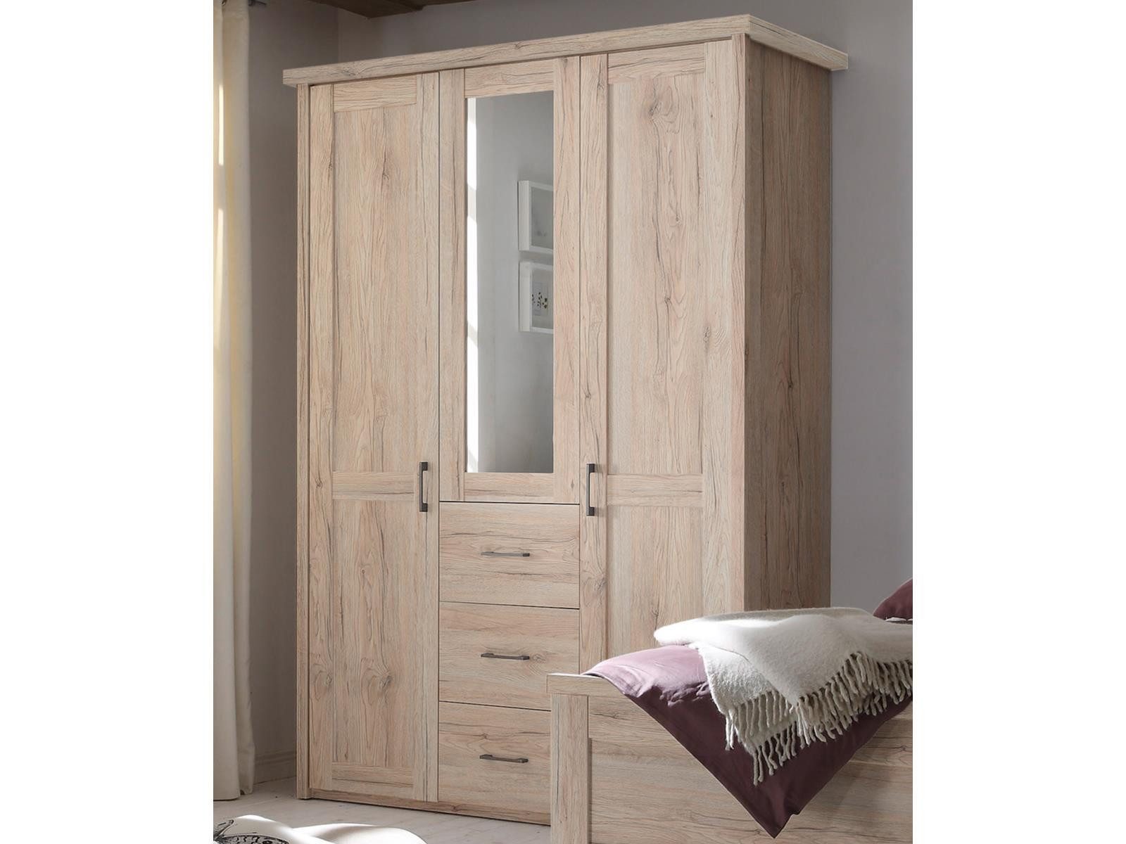 möbelando Kleiderschrank Lebbie 150 x 212 x 62 cm (B/H/T)