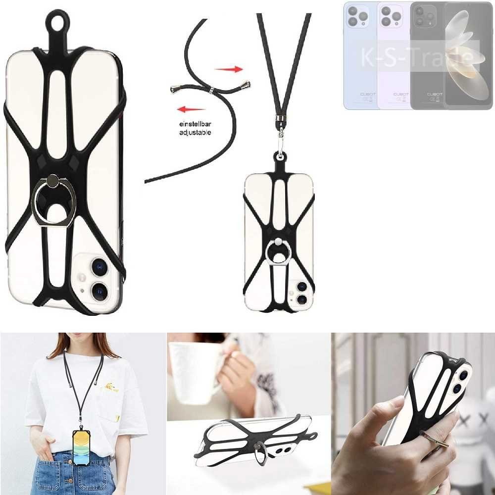 K-S-Trade Handyhülle für Cubot P80, 3in1 Handykette Handyband Handykordel Halsband Smartphone-Ring