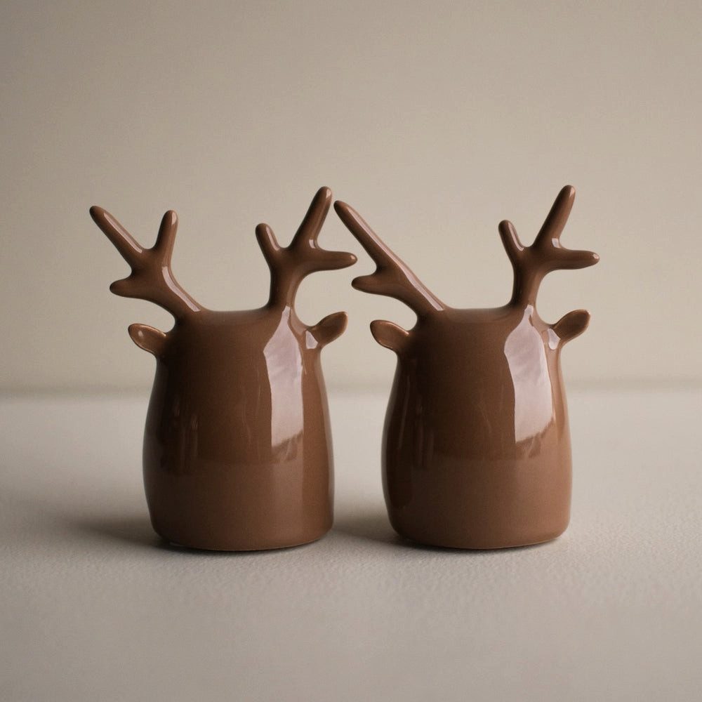 dbkd Dekoobjekt Deer Twins 2er Set - shiny nougat