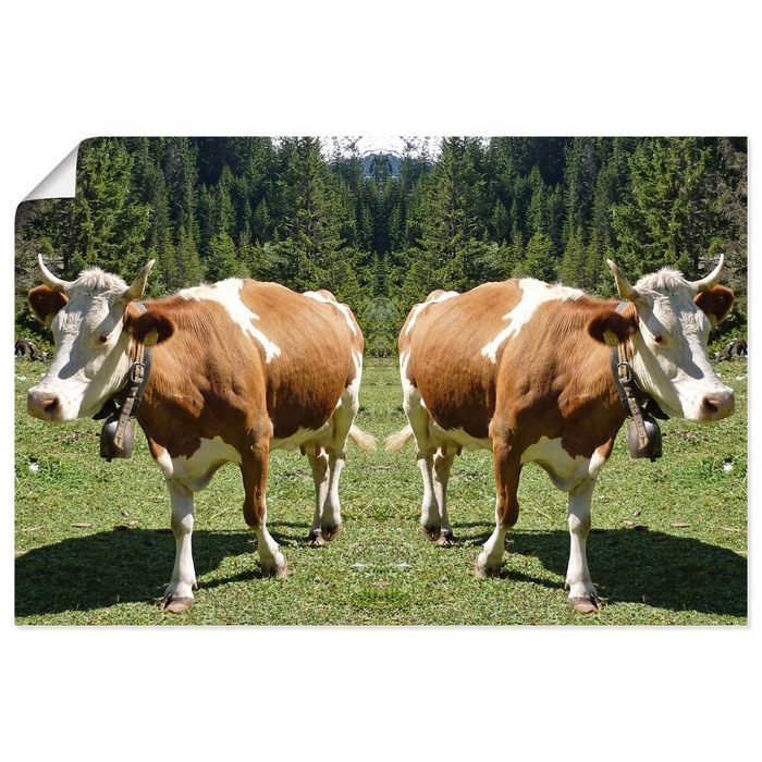 Artland Wandbild Kuh Trennung Haustiere (1 St) als Leinwandbild Wandaufkleber oder Poster in versch. Größen