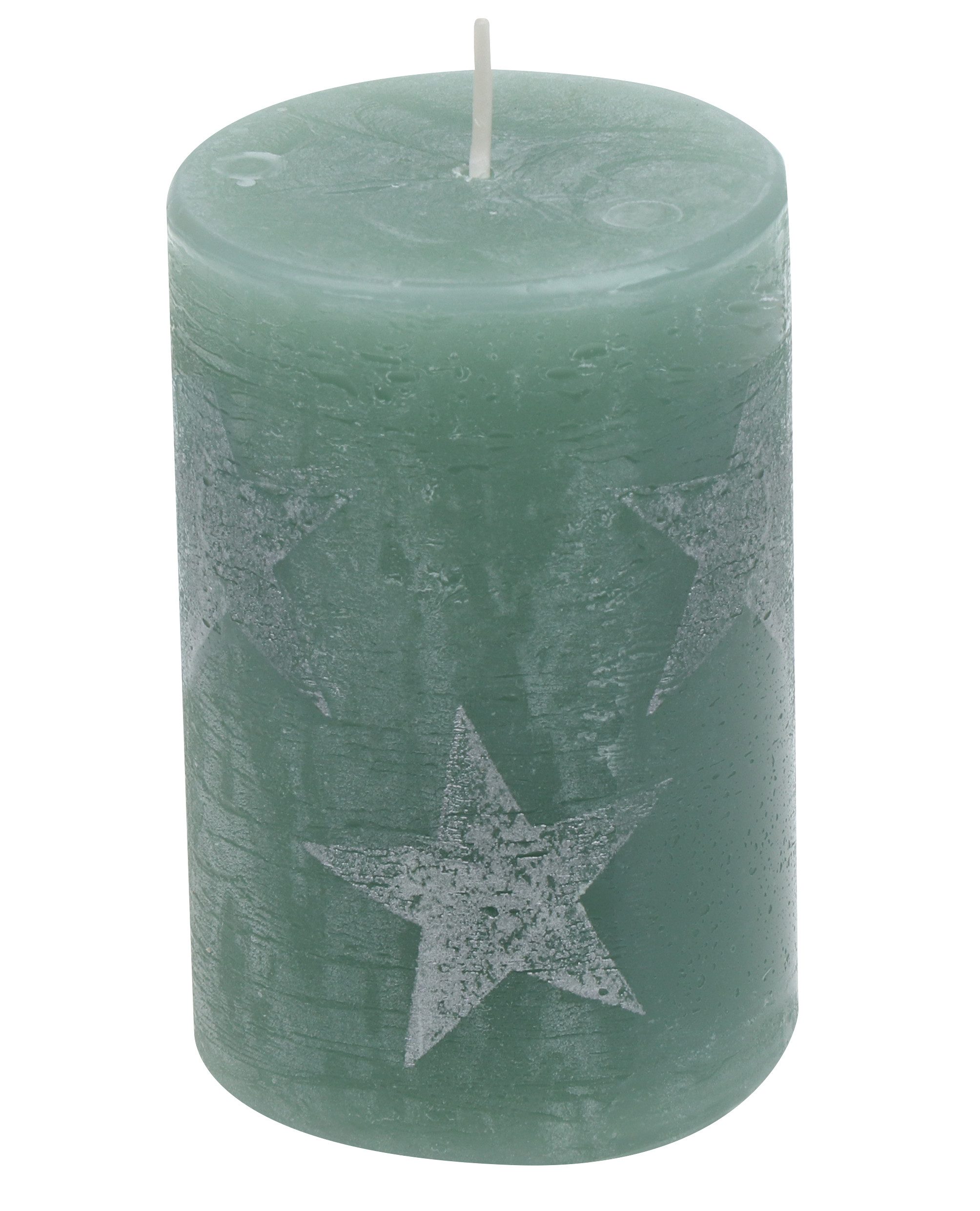 Steinhart Kerzen Adventskerze Stumpenkerze "Multistern" Salbei 100/68 mm günstig online kaufen