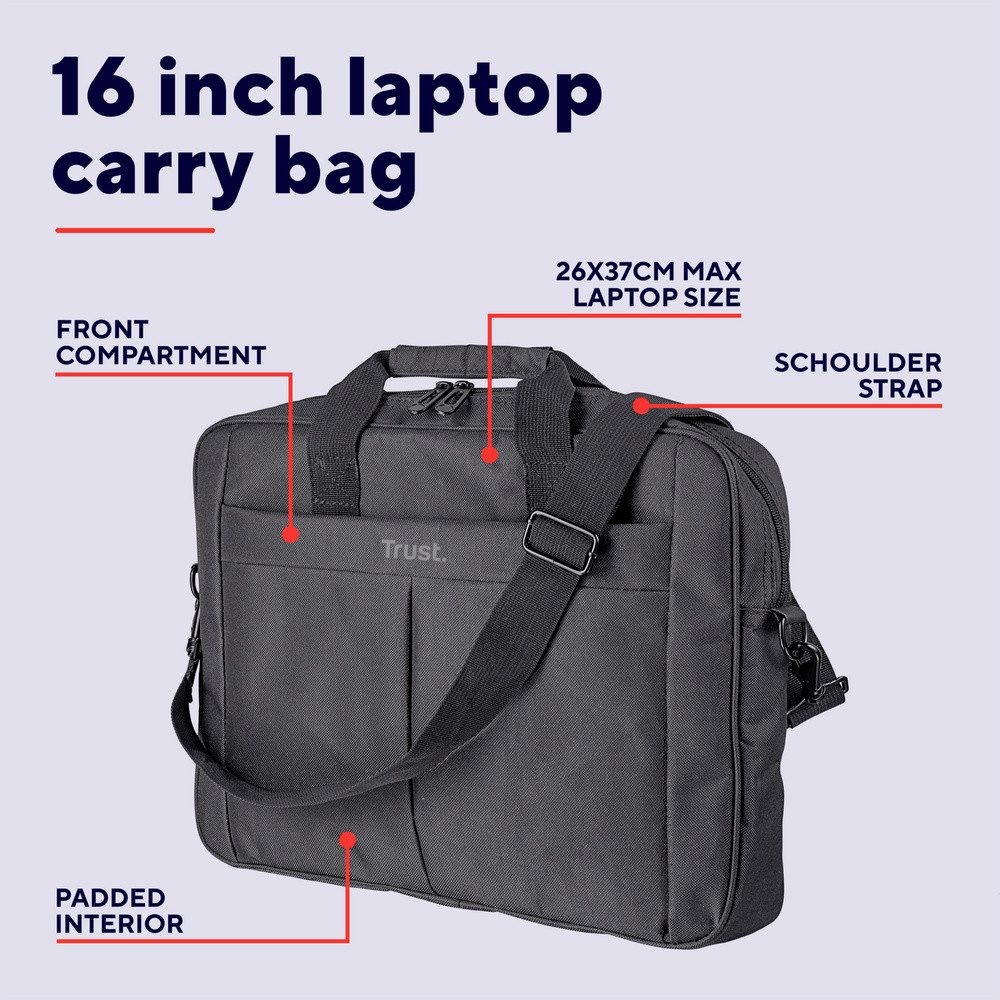 Trust Laptoptasche Trust Notebook Tasche Laptop Taschen Passend für maximal: 40,6 cm (16"
