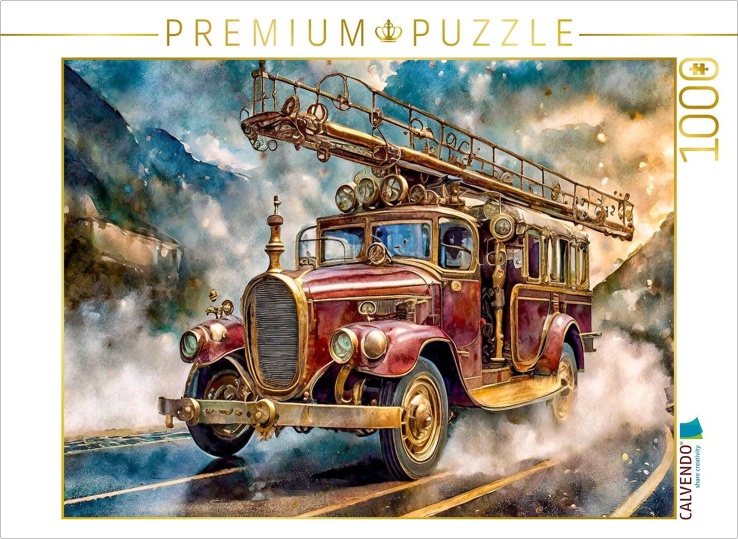 CALVENDO Puzzle CALVENDO Puzzle Feuerwehrauto, 1000 Teile Lege-Größe 64 × 48 cm Foto-, 1000 Puzzleteile