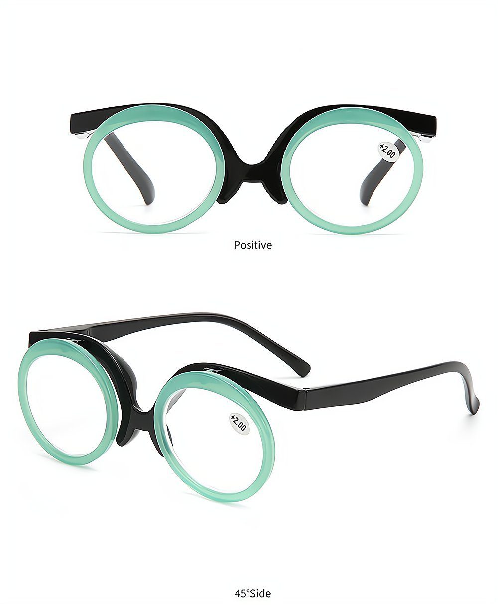 PACIEA Lesebrille Blaulichtfilter grün Ultraleicht Damen Runde Herren Computerbrille Rahmen