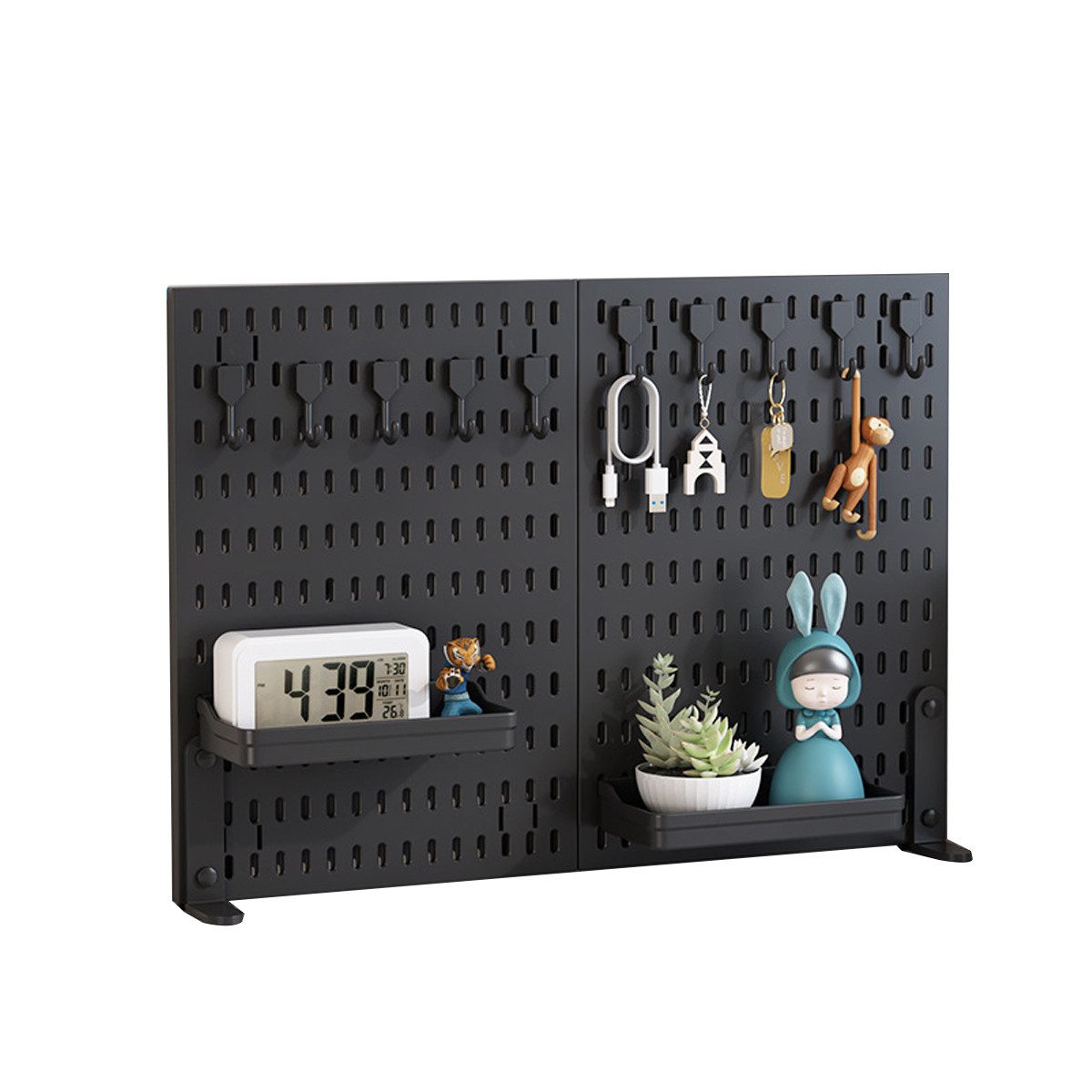 MUSTOOL Werkzeughalter, Wand-Organizer Lochwand Set, 60x42cm, Stecktafel mit Haken & Ablagen