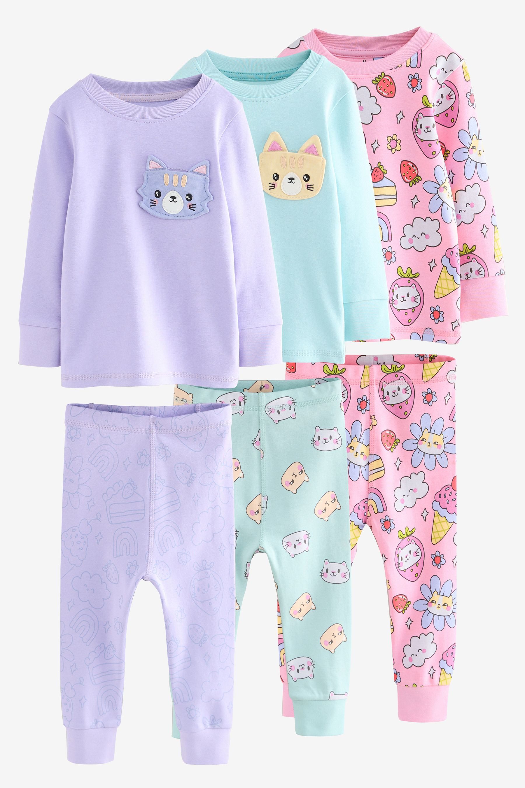 Next Pyjama 3er-Pack Kuschel-Pyjamas (6 tlg) günstig online kaufen