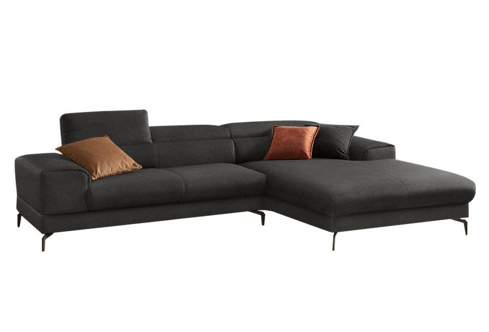 W.SCHILLIG Ecksofa piedroo, Designsofa mit tollem Sitzkomfort, elegant und bequem, L-Form, Kopfteilverstellung, wahlweise mit Sitztiefenverstellung, Breite 303cm