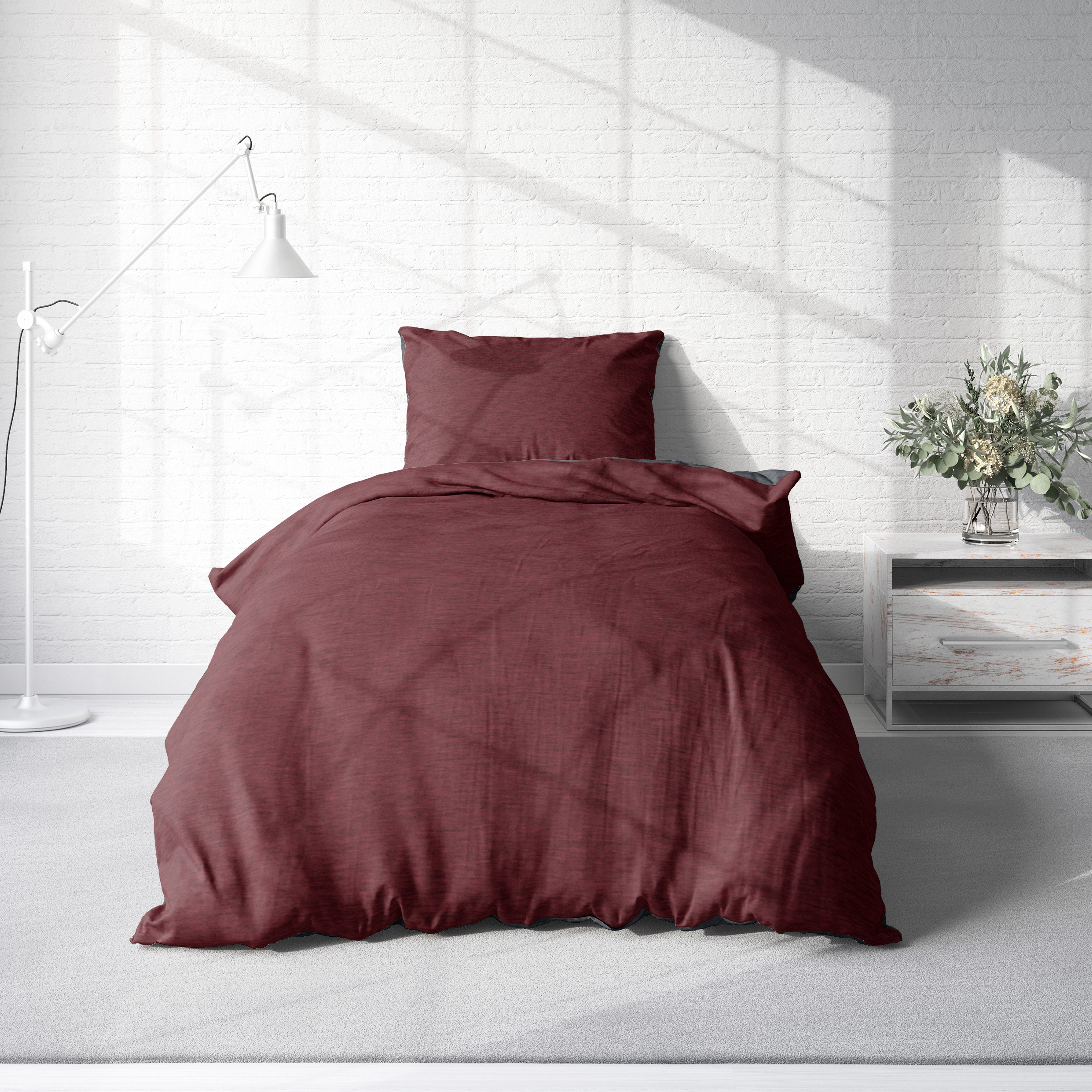 One Home Bettwäsche Wende Melange, Biber, günstig online kaufen