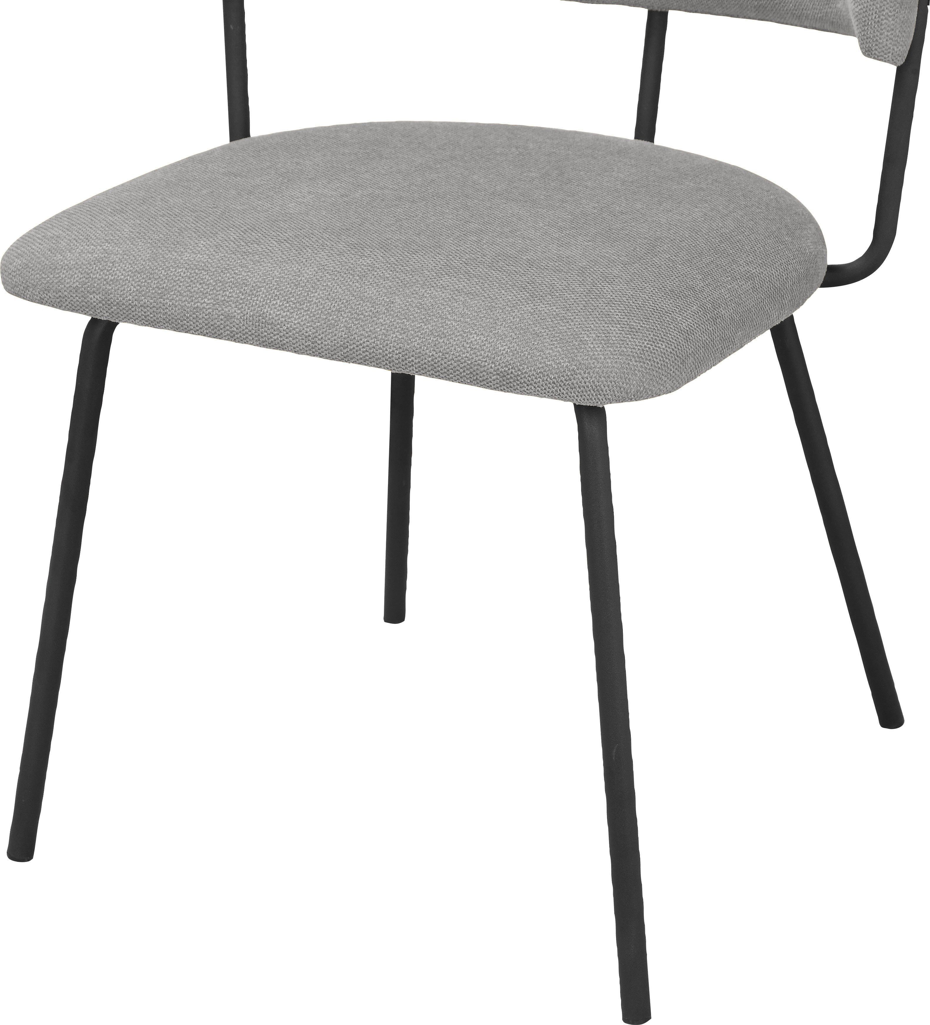 grau mit Esszimmerstuhl Sitzhöhe | Polsterung, St), Rücken Taous Sitz Metall, Gestell (2 aus und INOSIGN mit 48 cm grau