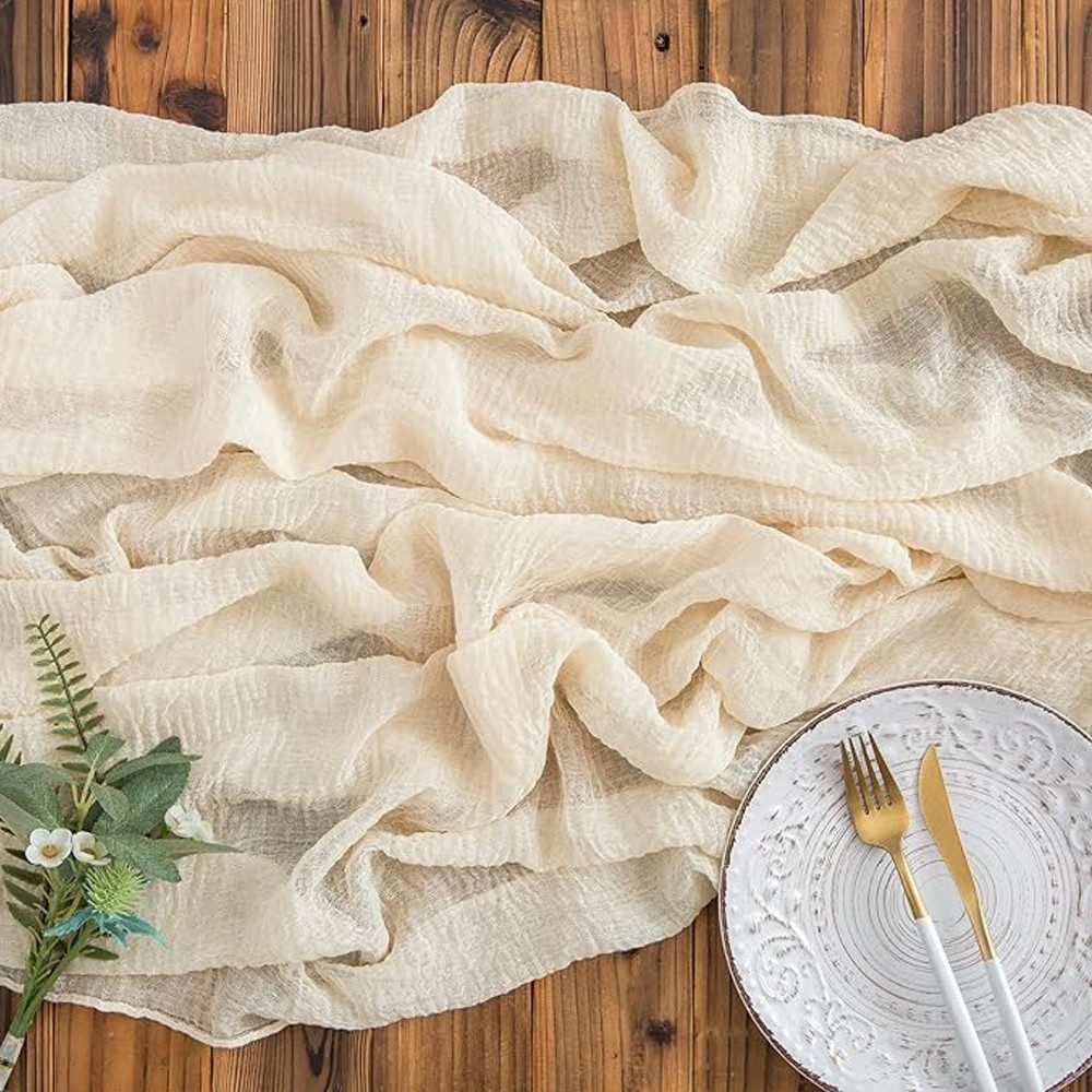 NUODWELL Tischläufer Käsetuch-Tischläufer 90x300 cm, Rustikal günstig online kaufen