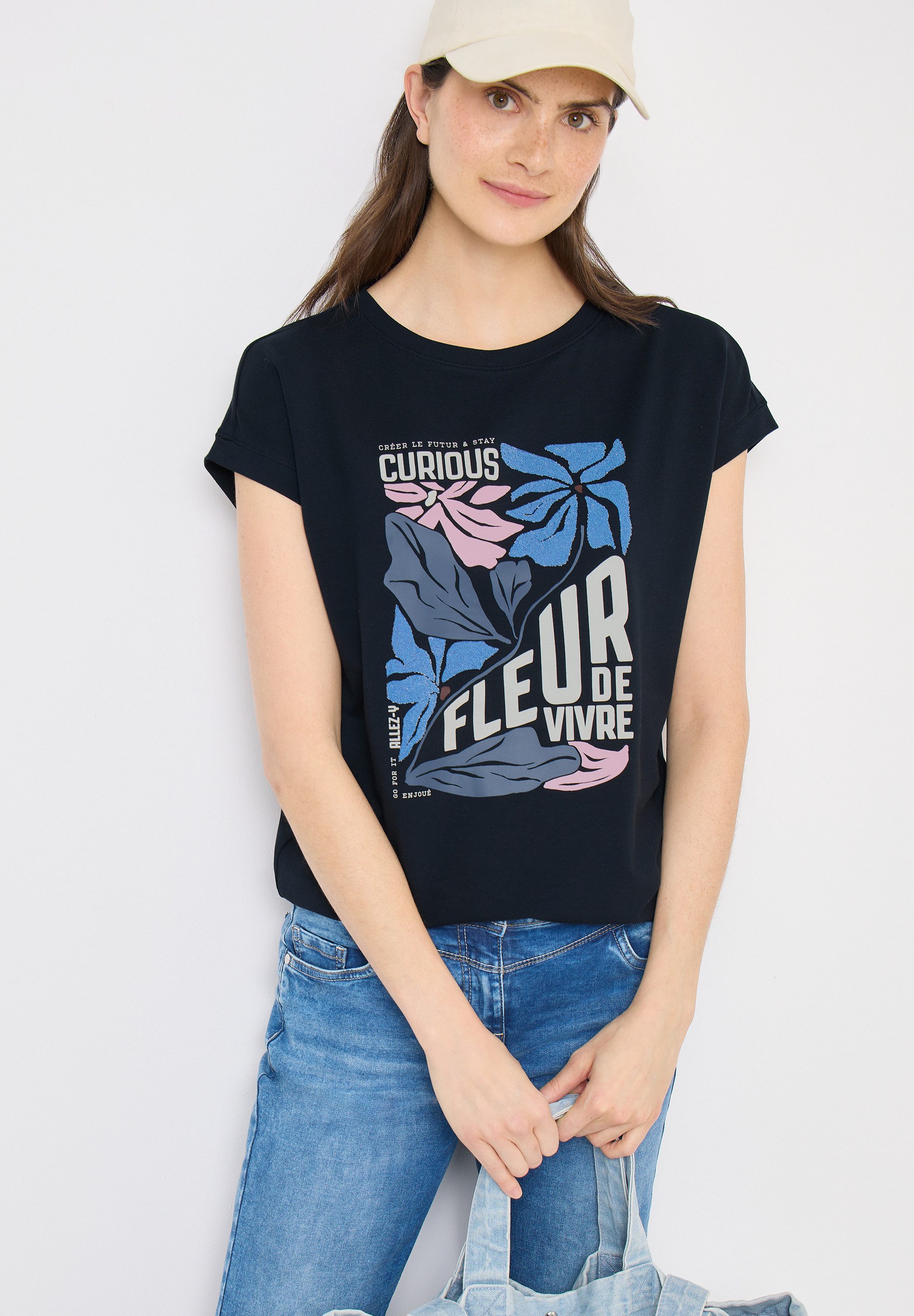 CECIL T-Shirt Sommershirt mit Frontprint