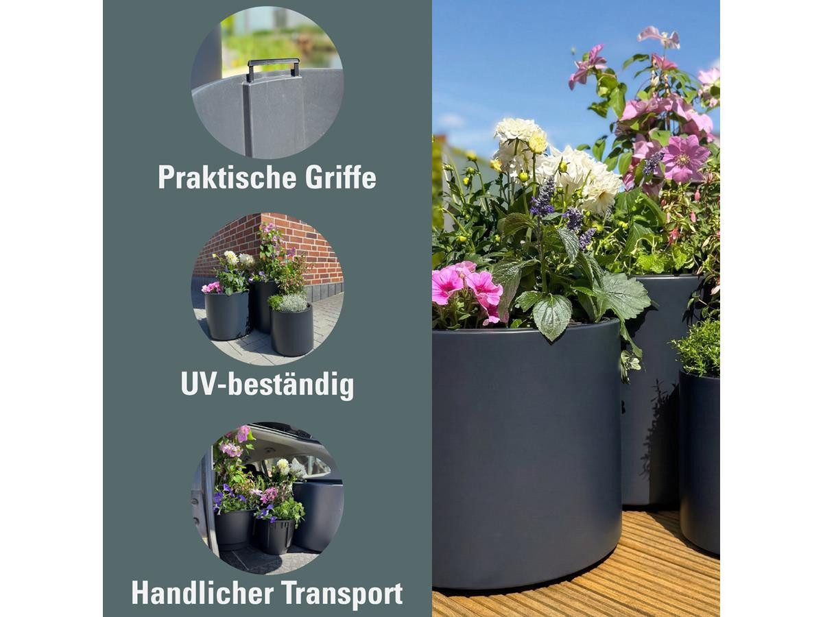 Prosperplast Blumentopf Heos (30 cm), mit Einsatz