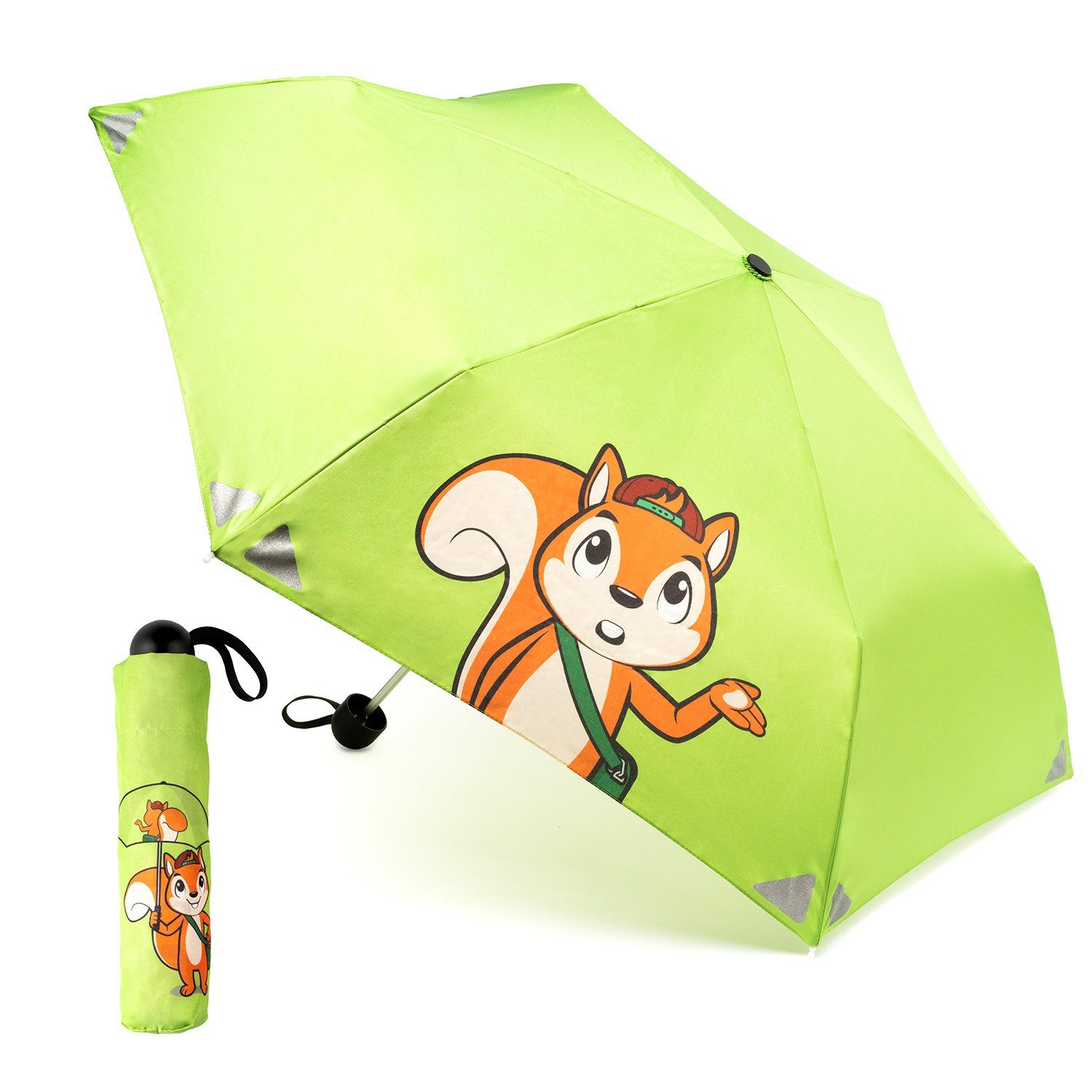 Monte Stivo ? Grün cm Votna Regenschirm-Wanderstock 90 Kinderregenschirme faltbar Reflektoren