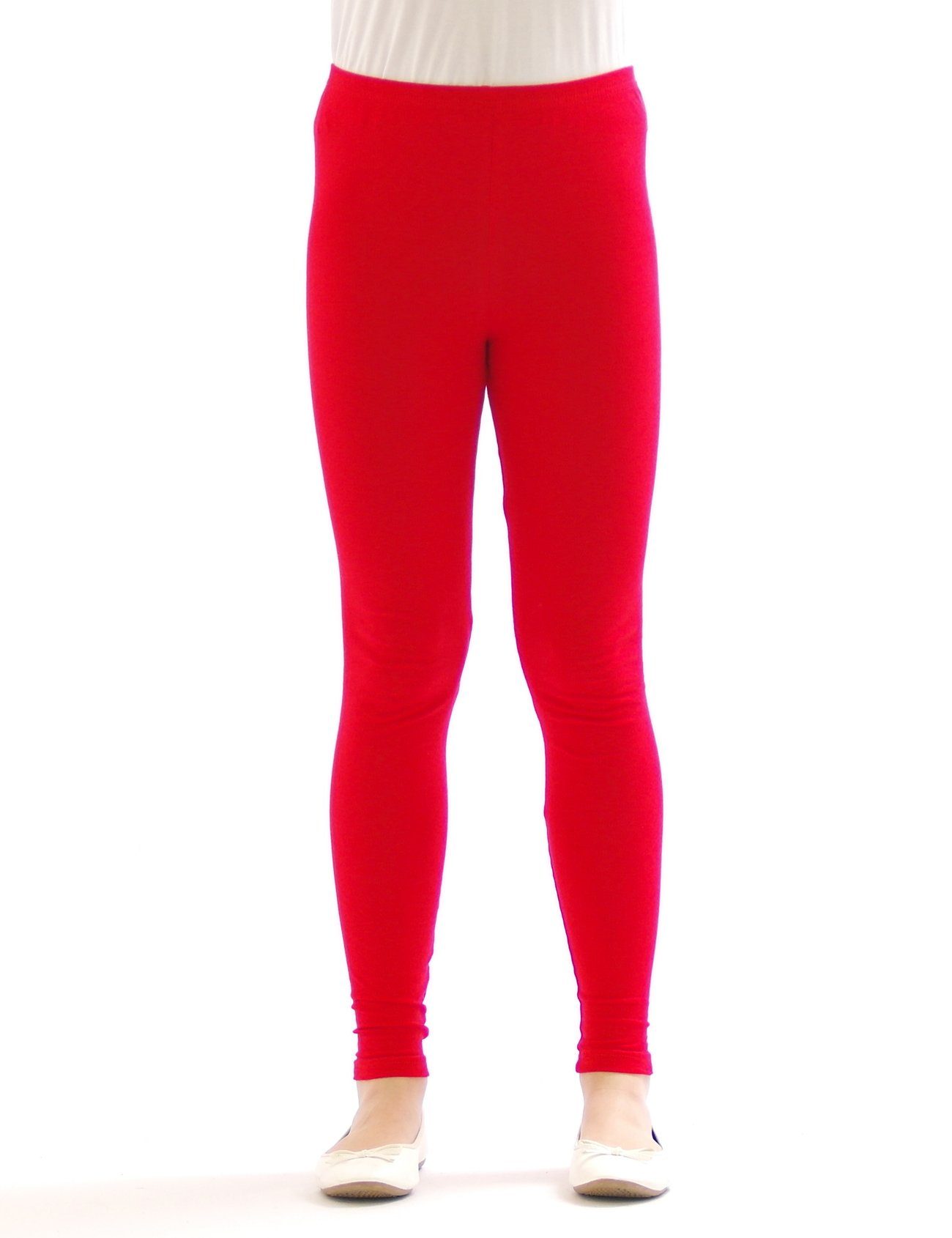 SYS Leggings Kinder Mädchen Leggings Hose lang blickdicht aus Baumwolle Baby Rot