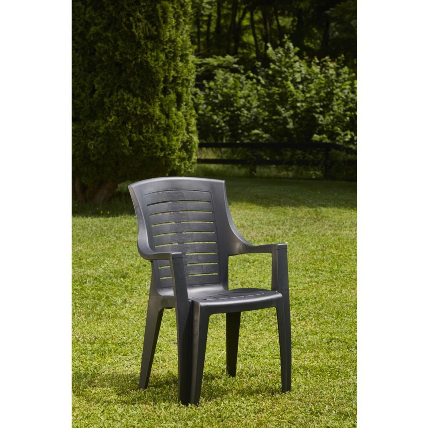 Progarden Stapelsessel Talia 55 cm x 60 cm x 91 cm Anthrazit günstig online kaufen