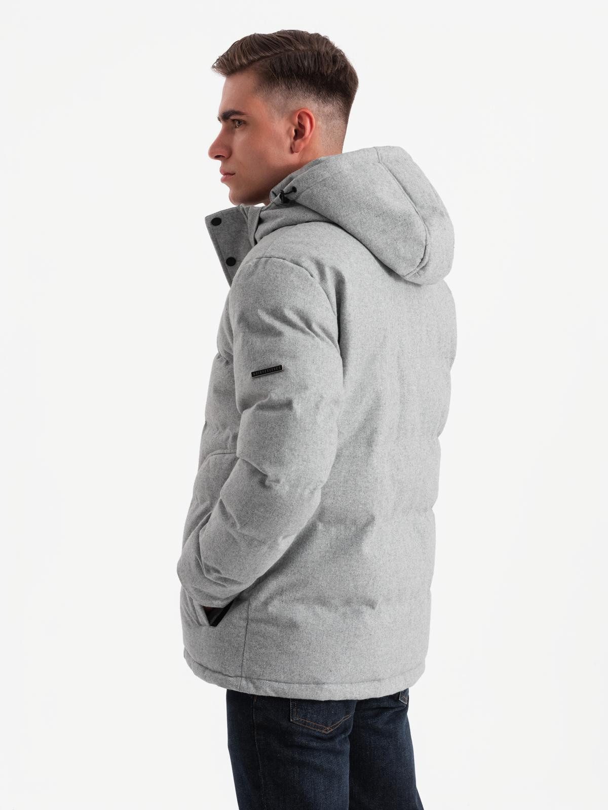 OMBRE Winterjacke Herren-Freizeit-Pufferjacke mit Wolle – Bild 5 von 5