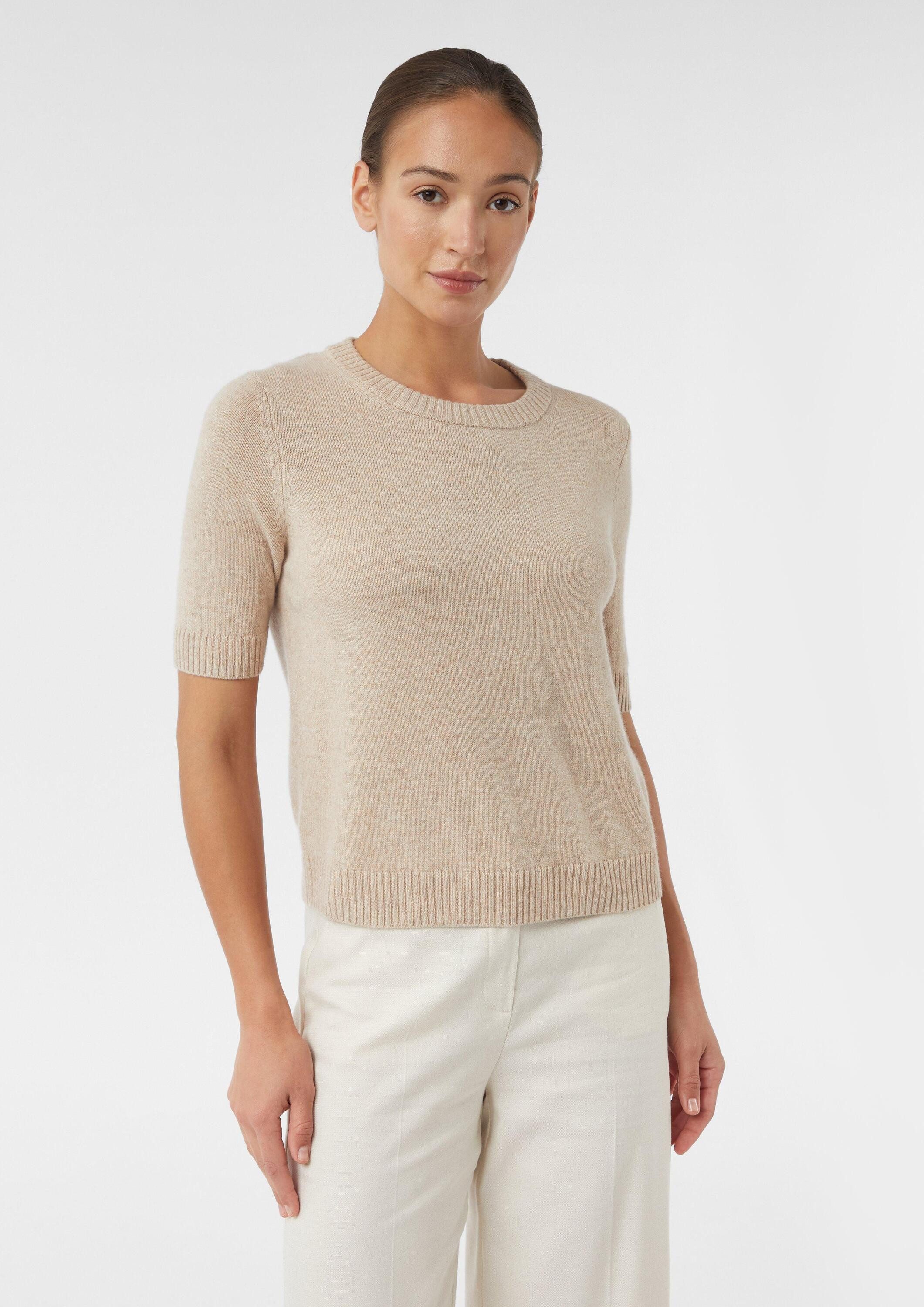 comma Kurzarmpullover Strickpullover Strickpullover aus Wollmix mit halblan günstig online kaufen