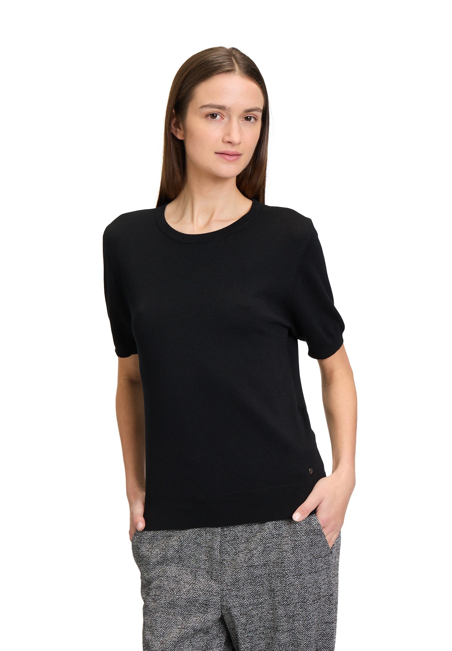 Betty&Co Kurzarmshirt Damen Feinstrickpullover mit Rundhalsausschnitt (1-tl günstig online kaufen