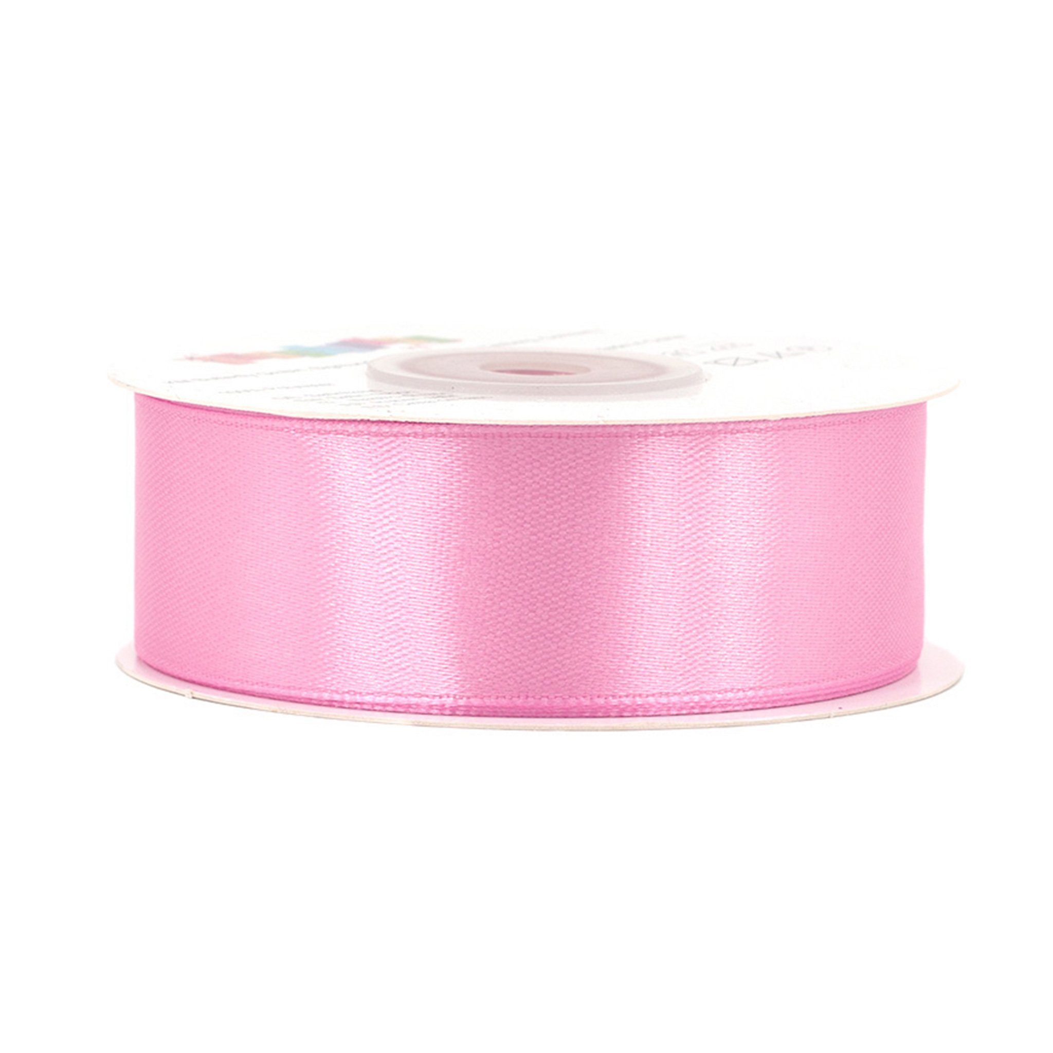 Creativery Satinband, Satinband 25mm x 25m Rolle Rosa