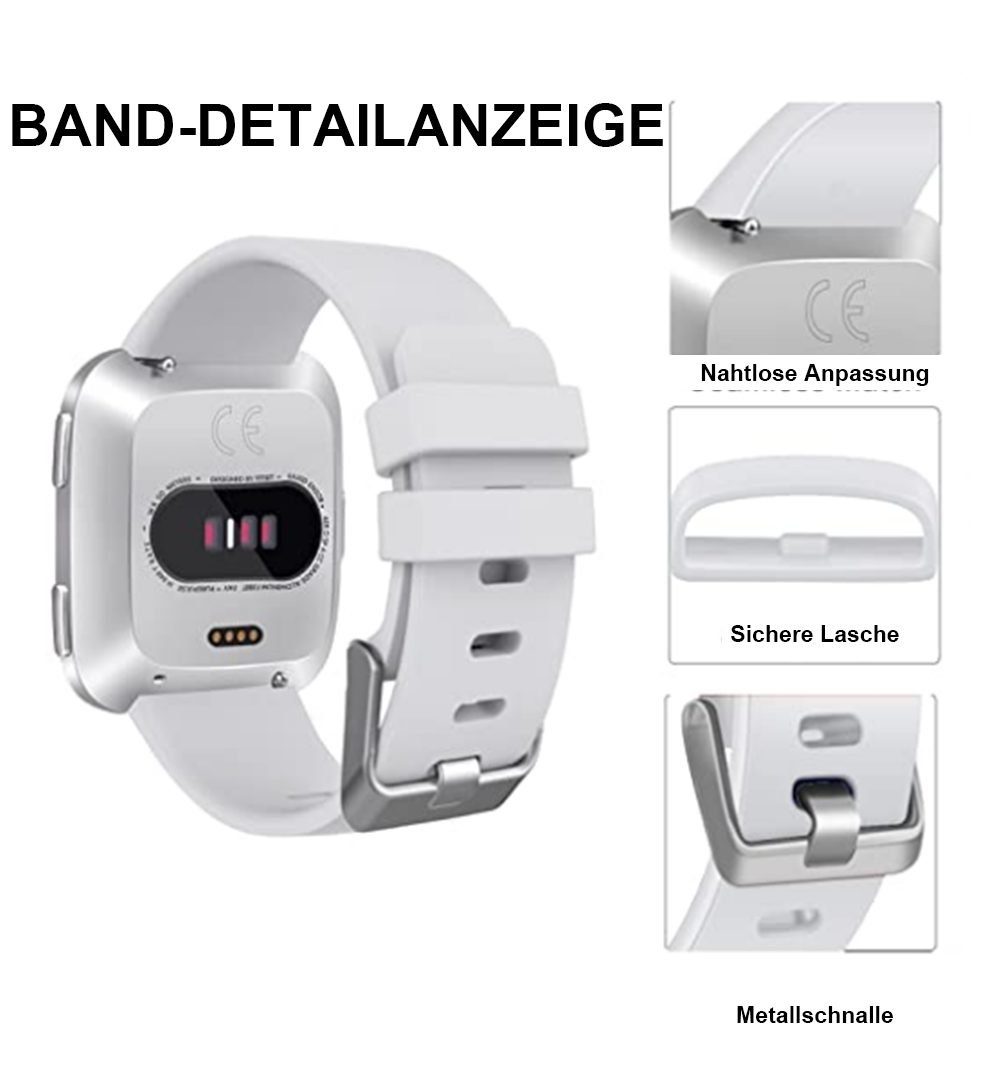 22 Diida Silikon, Fitbit mm, weiß Für Uhrenarmband,Watchband,Armband,Uhrenarmbänder, Versa-Armband, Fitbit Versa/2/Lite, Smartwatch-Armband
