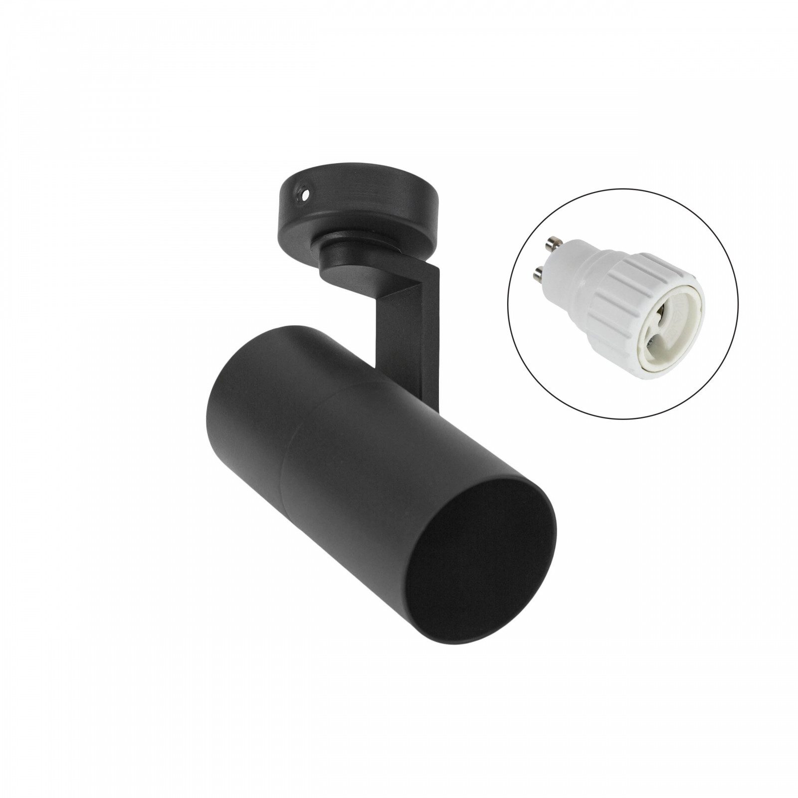 Spectrum Aufbauleuchte MADARA GU10 schwarz Deckenleuchte schwenk-& drehbar IP20 max. 35W rund, Kein Leuchtmittel enthalten, Schwenk- und drehbar