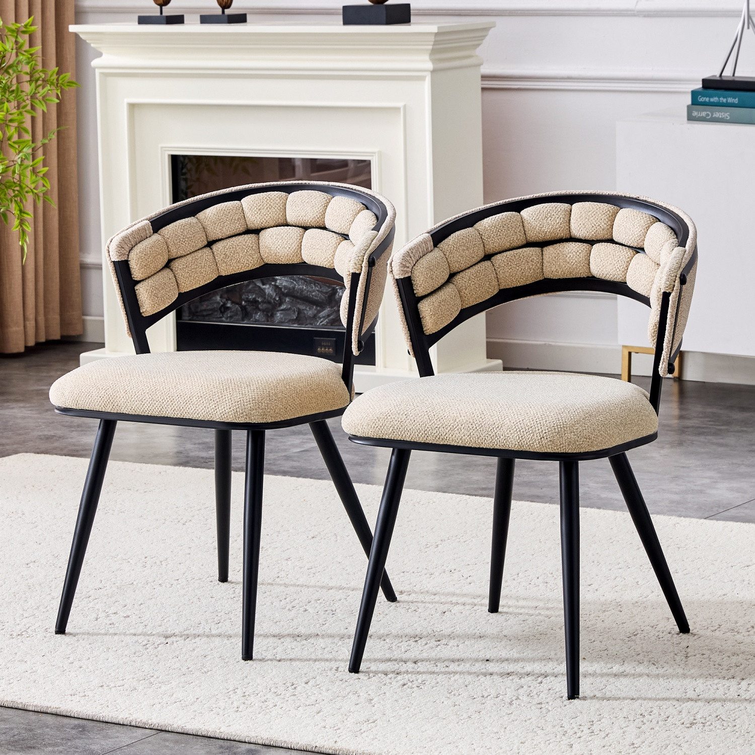 ANYSUN Esszimmerstuhl Esszimmerstühlen 2er Set,Küchenstuhl,Samt Polsterstuhl (Moderne gepolsterte Stühle Loungesessel, bis 120 kg belastbar), für Esszimmer und Küche, Akzent Schreib- oder Lesestuhl