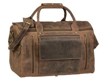 Greenburry Reisetasche "Vintage" Leder, Weekender, Leder antikbraun, 53x34x26cm, Sporttasche