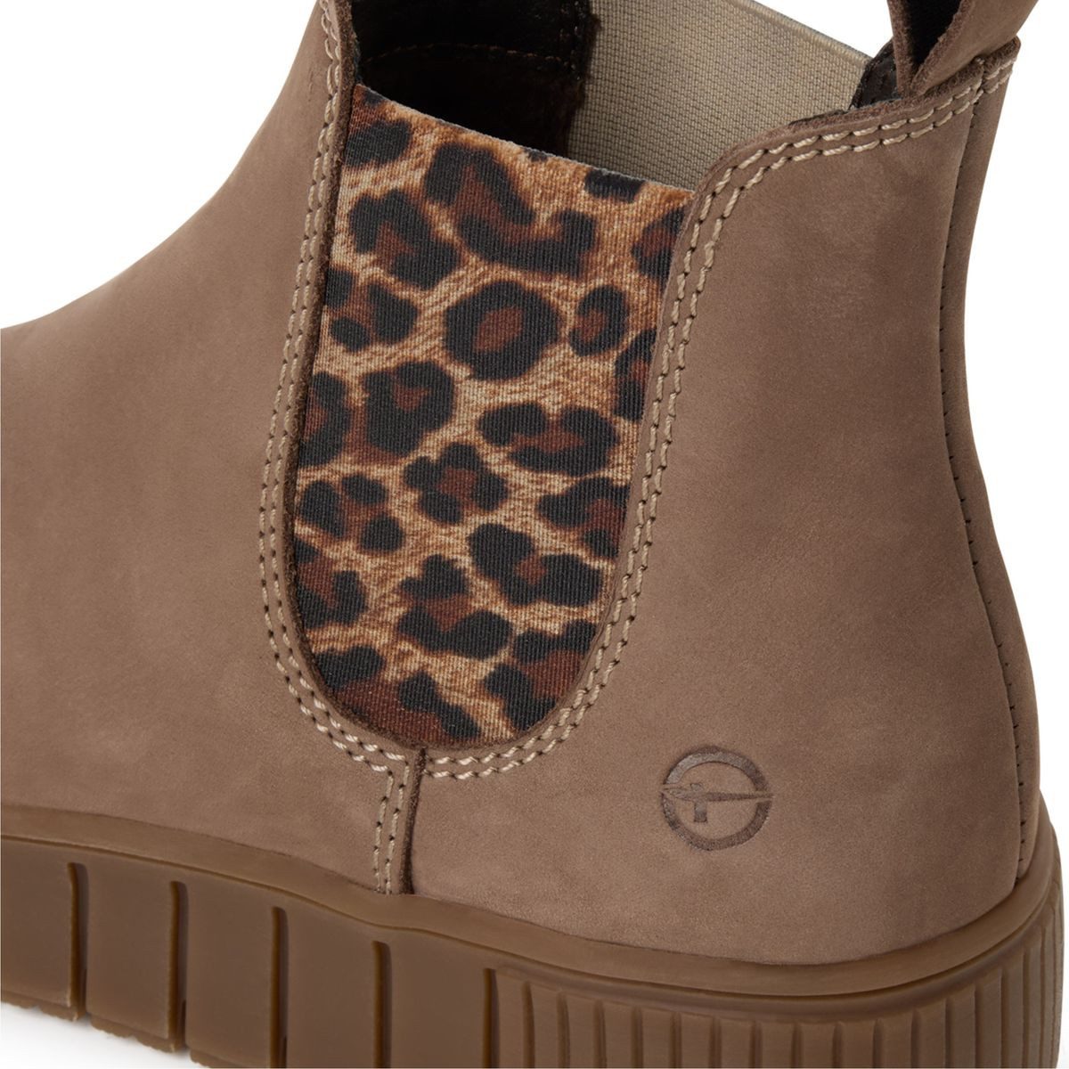 Tamaris 1-25403-43/3Z9 Stiefelette Nubukleder Chelsea Boot mit Wechselfußbett