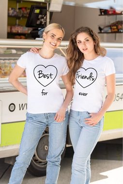 Couples Shop T-Shirt Best Friends For Ever Damen T-Shirt Set Beste Freunde mit modischem Print