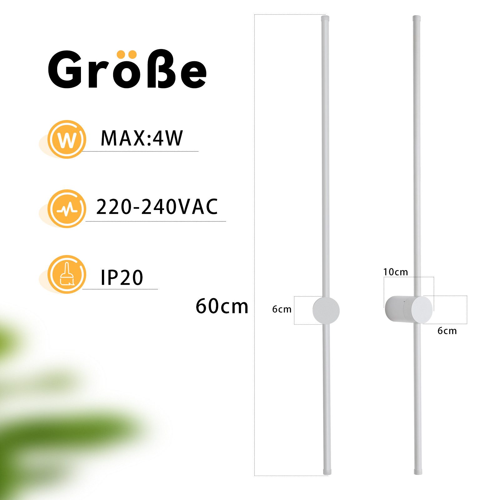 ZMH LED Wandleuchte Innen 60//100CM Weiß Flurlampe Modern 3000K für Wohnzim günstig online kaufen