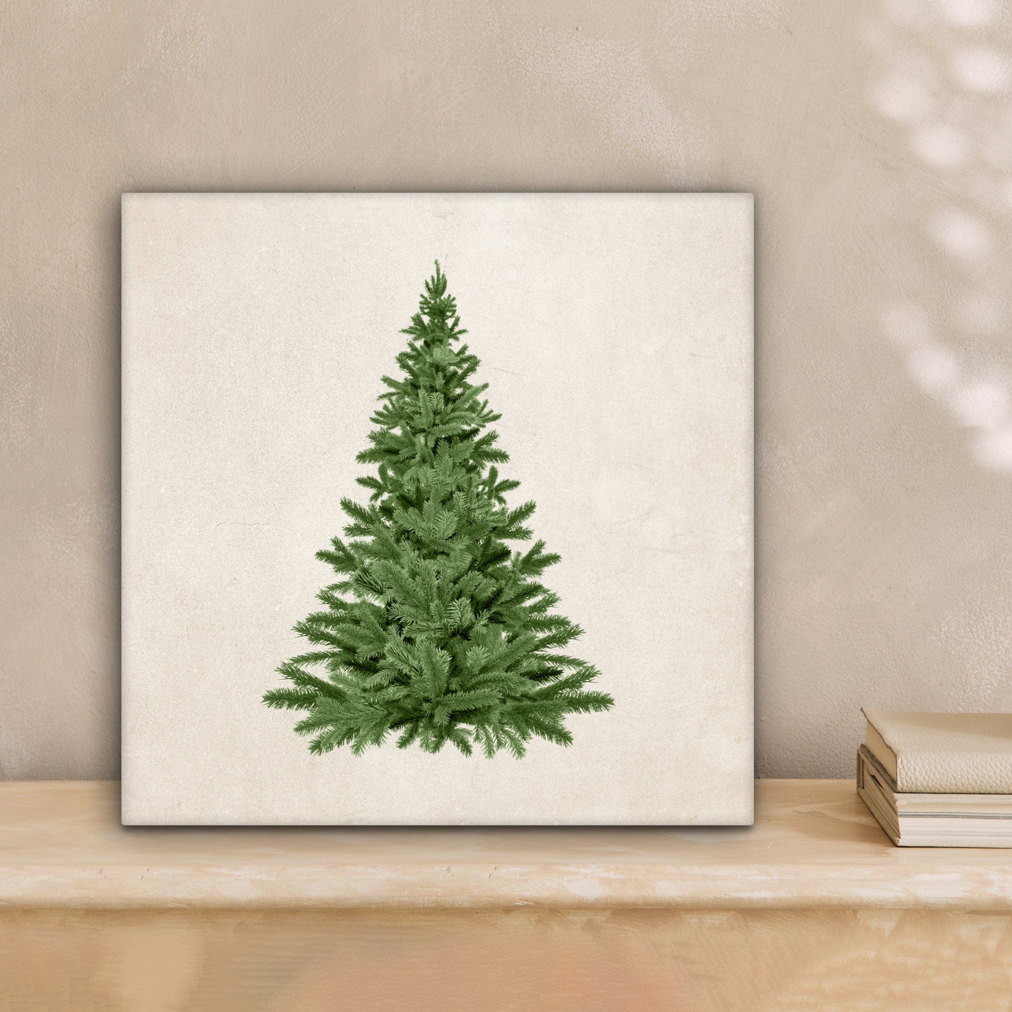 OneMillionCanvasses® Leinwandbild Weihnachtsbaum - Grün - Weihnachten - Feiertage, Fotodruck (1 St), Wandbild, Deko Schlafzimmer Wohnzimmer Flur 20x20 cm