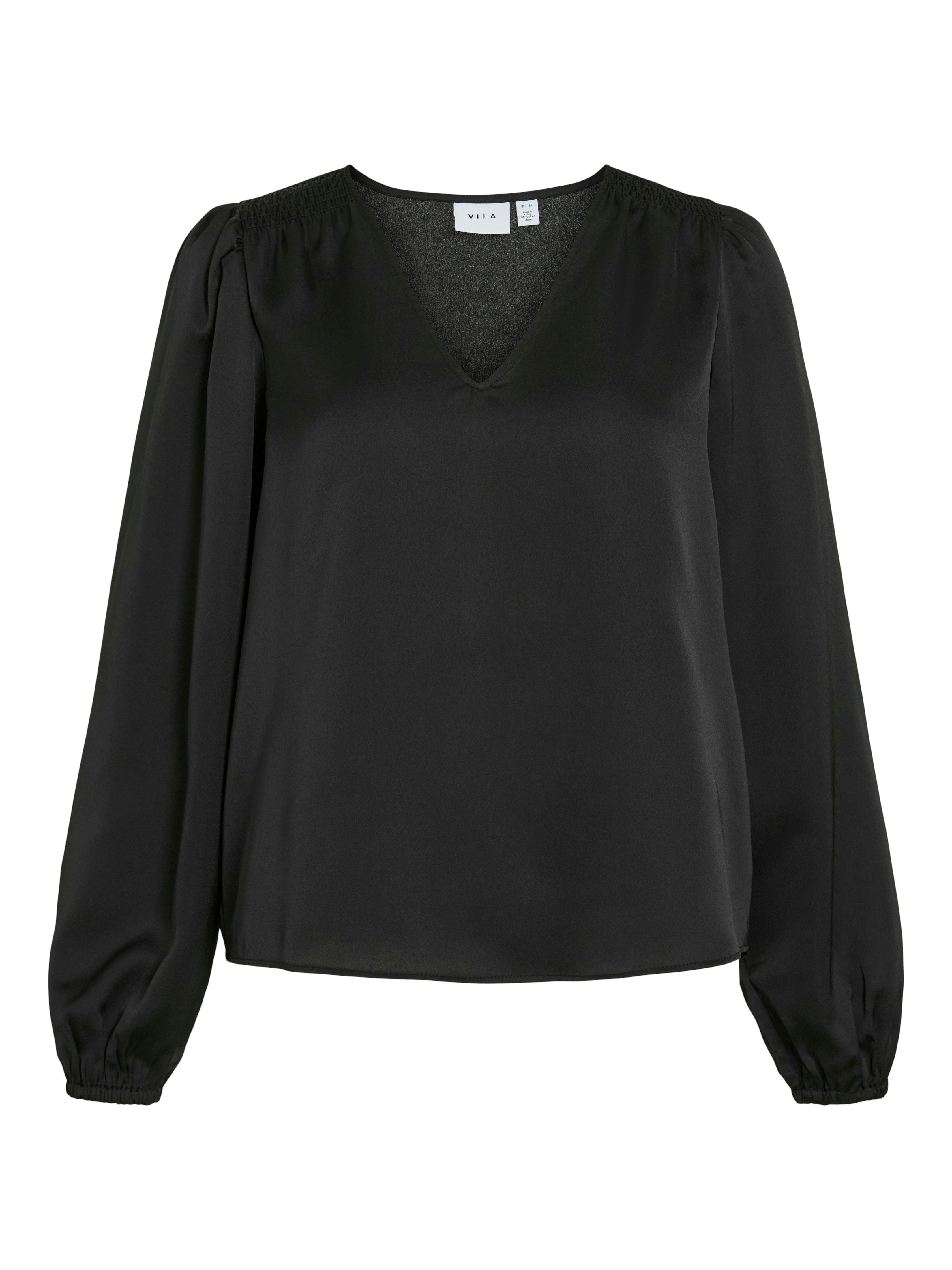 Langarmshirt VIELLETTE L/S SMOCK SATIN TOP - NOOS