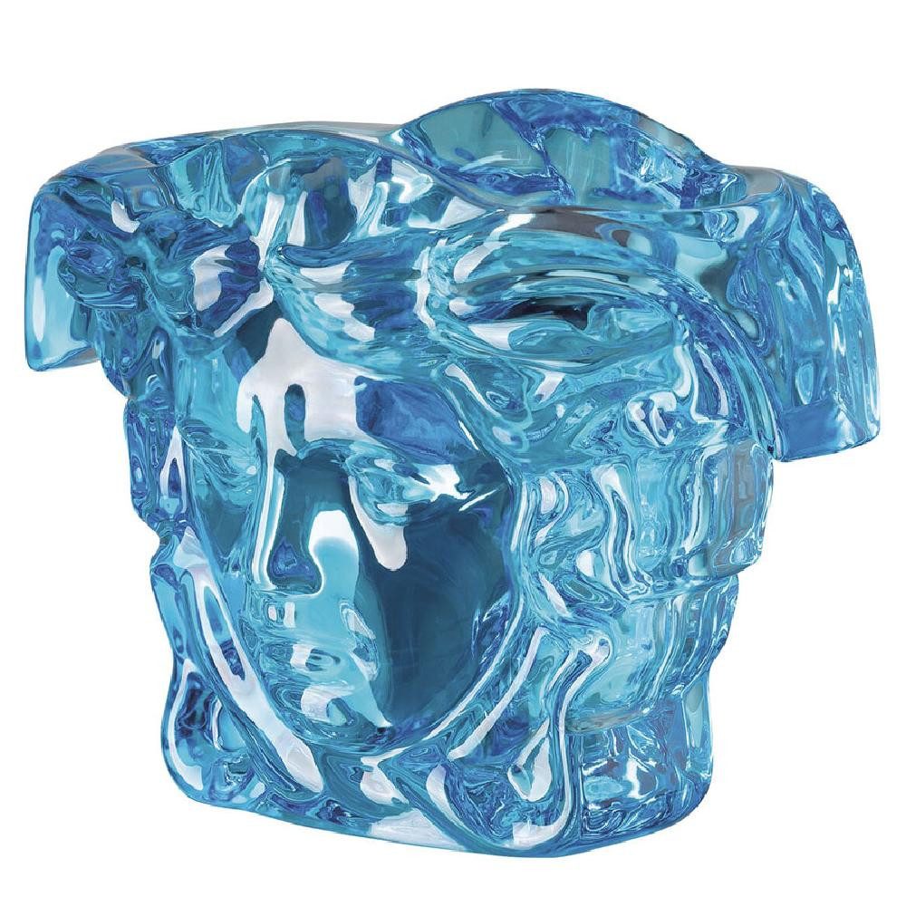 Versace Dekovase by Rosenthal Vase Medusa Grande Blau Glas (19cm)