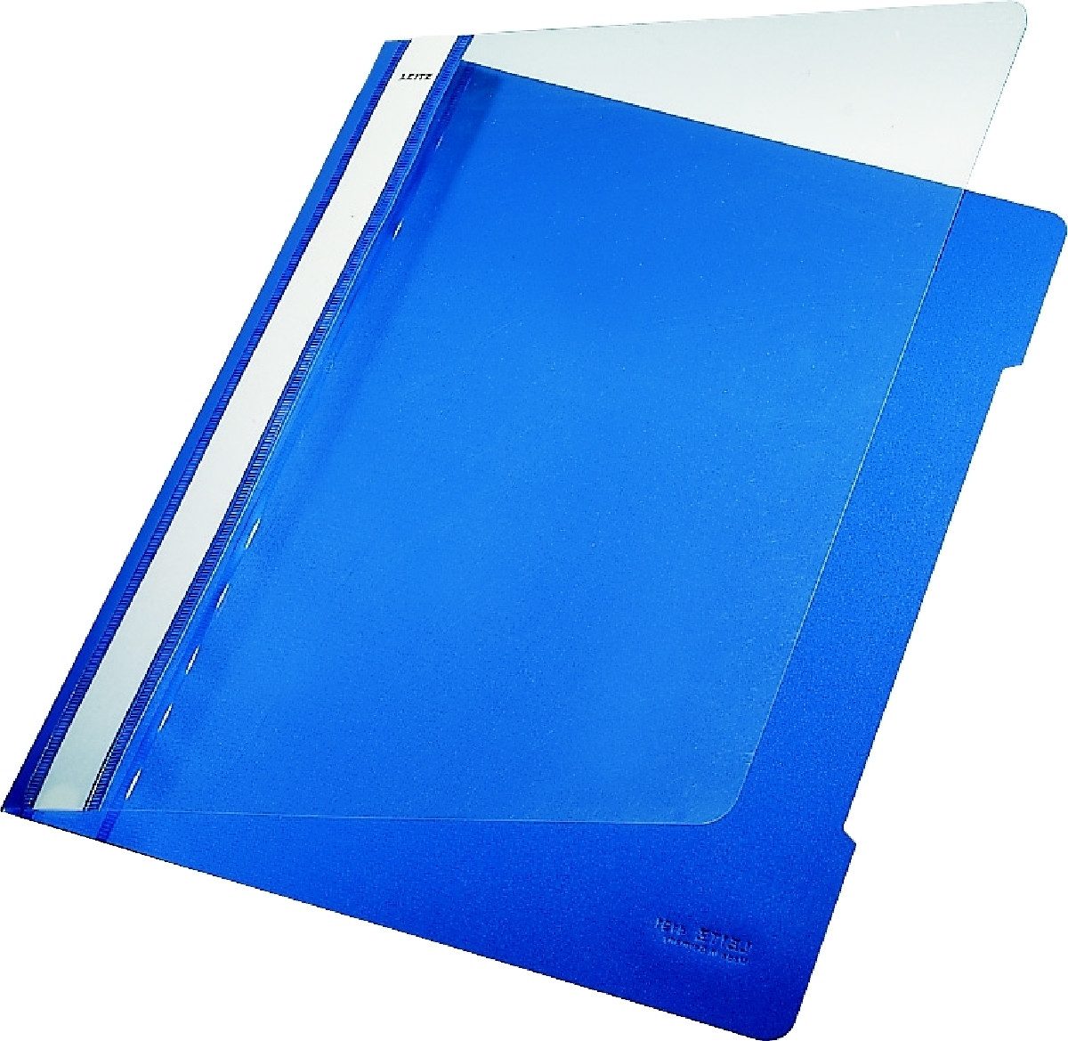LEITZ Hefter Sichthefter A4 PVC langes Beschriftungsfenster blau Packung mit 25 Stü
